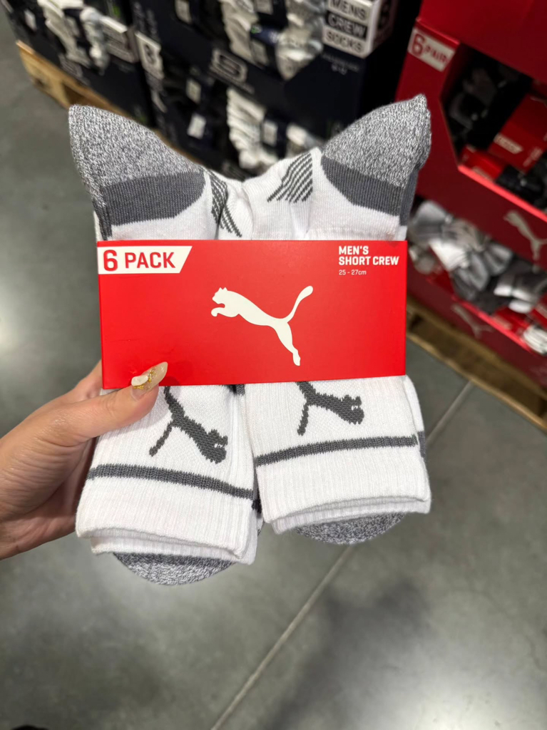 日本Costco  Puma Cool Cell Socks 6 packs for Men size 25-27cm Puma 男裝襪 6對