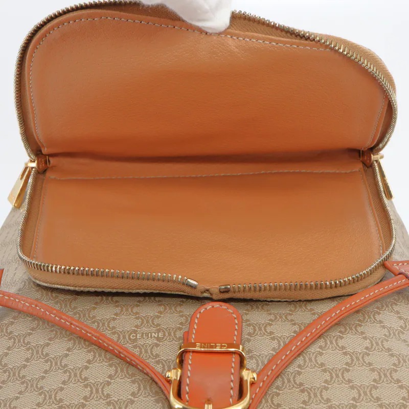 Celine Beige Macadam Front Pocket Backpack