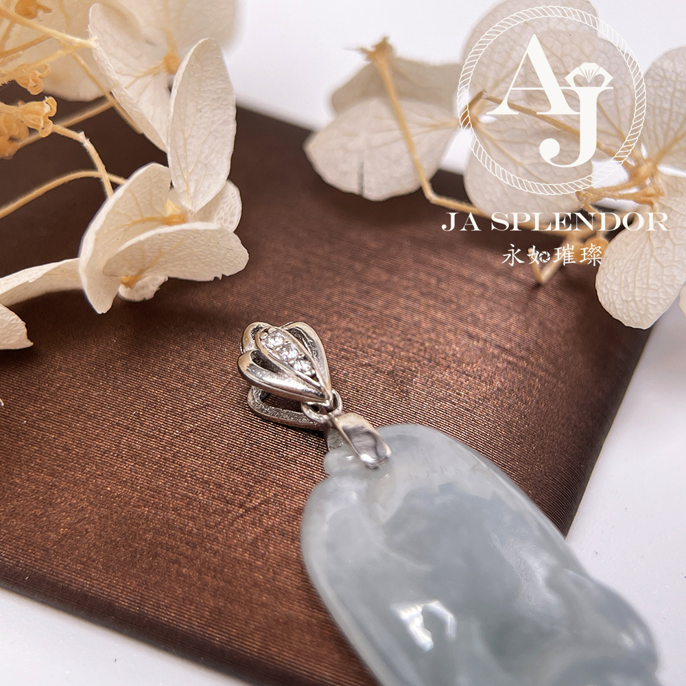 JNS-344 天然翡翠A玉-福到蝙蝠純銀吊墜