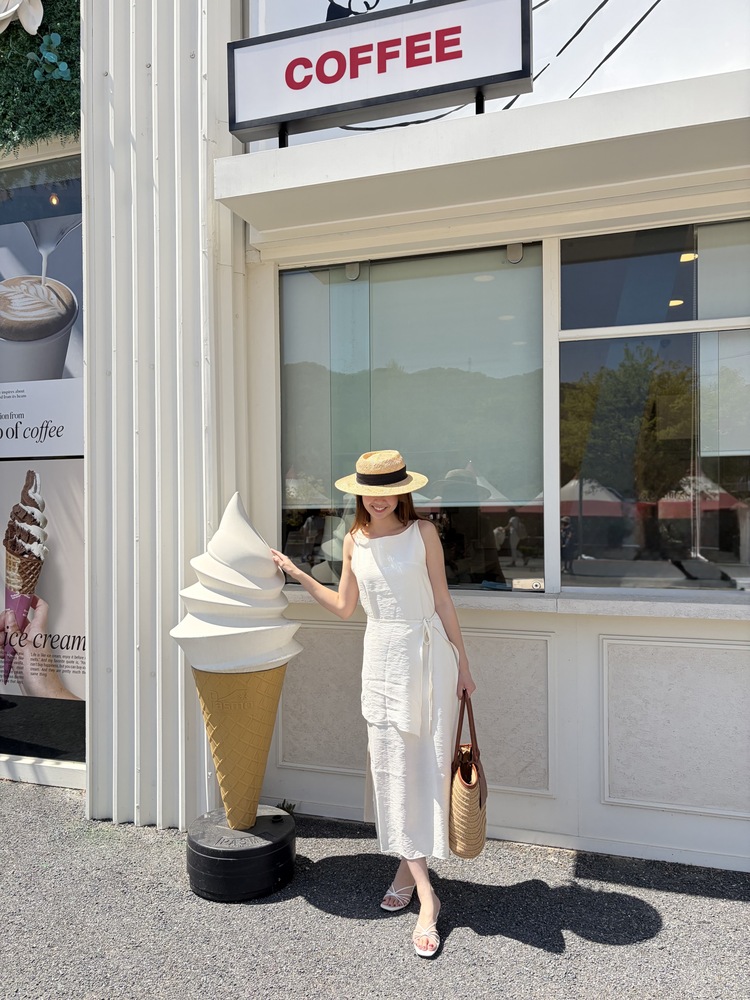 Boat Neck Layered Dress (Ivory)