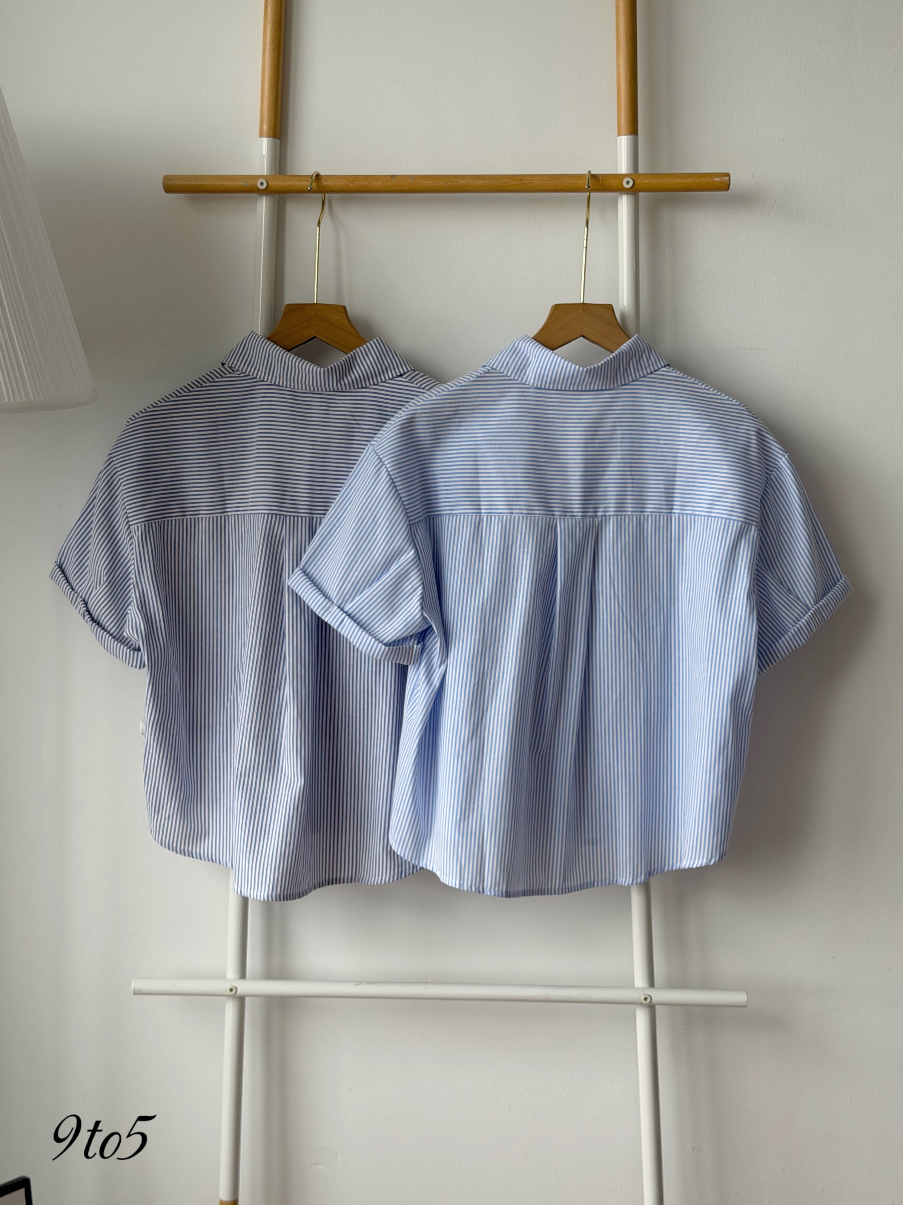 T4508 Stripes short sleeves shirt -  3 colors
