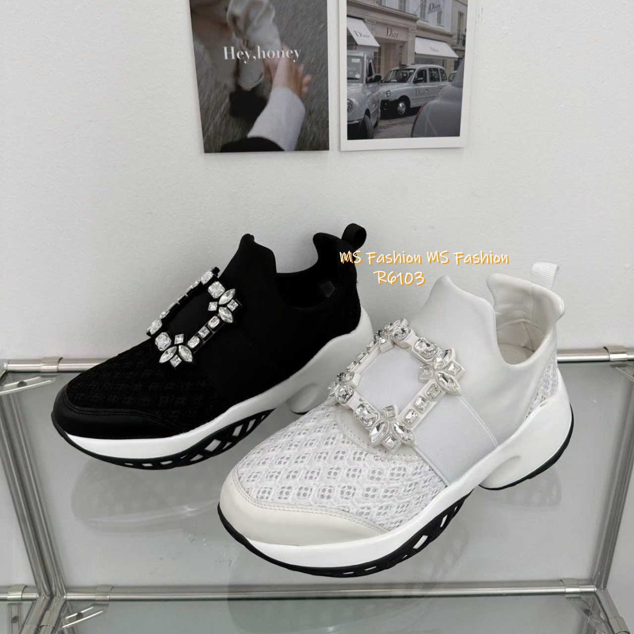 R6103 韓國🇰🇷特色閃石扣sneakers