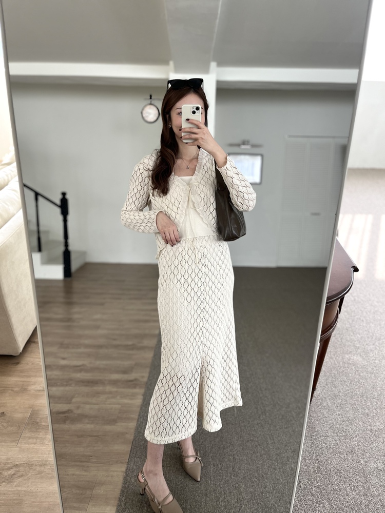 The Lacie Cardigan Set (Ivory)