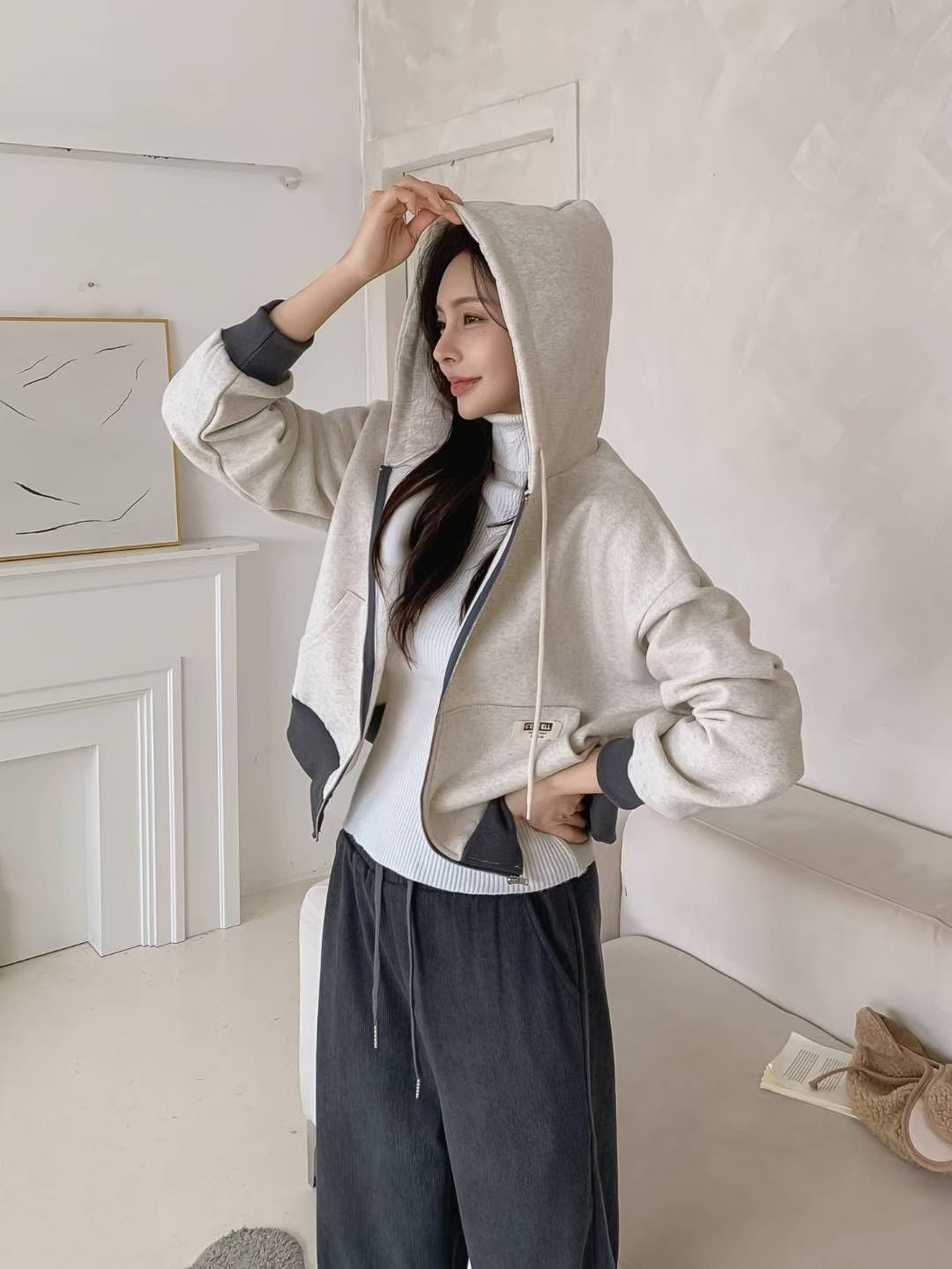 KM YY 韓妹有帽外套