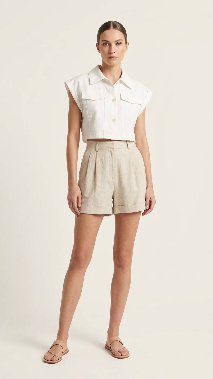 W2552 - Élan Tailored Cuffed Shorts
