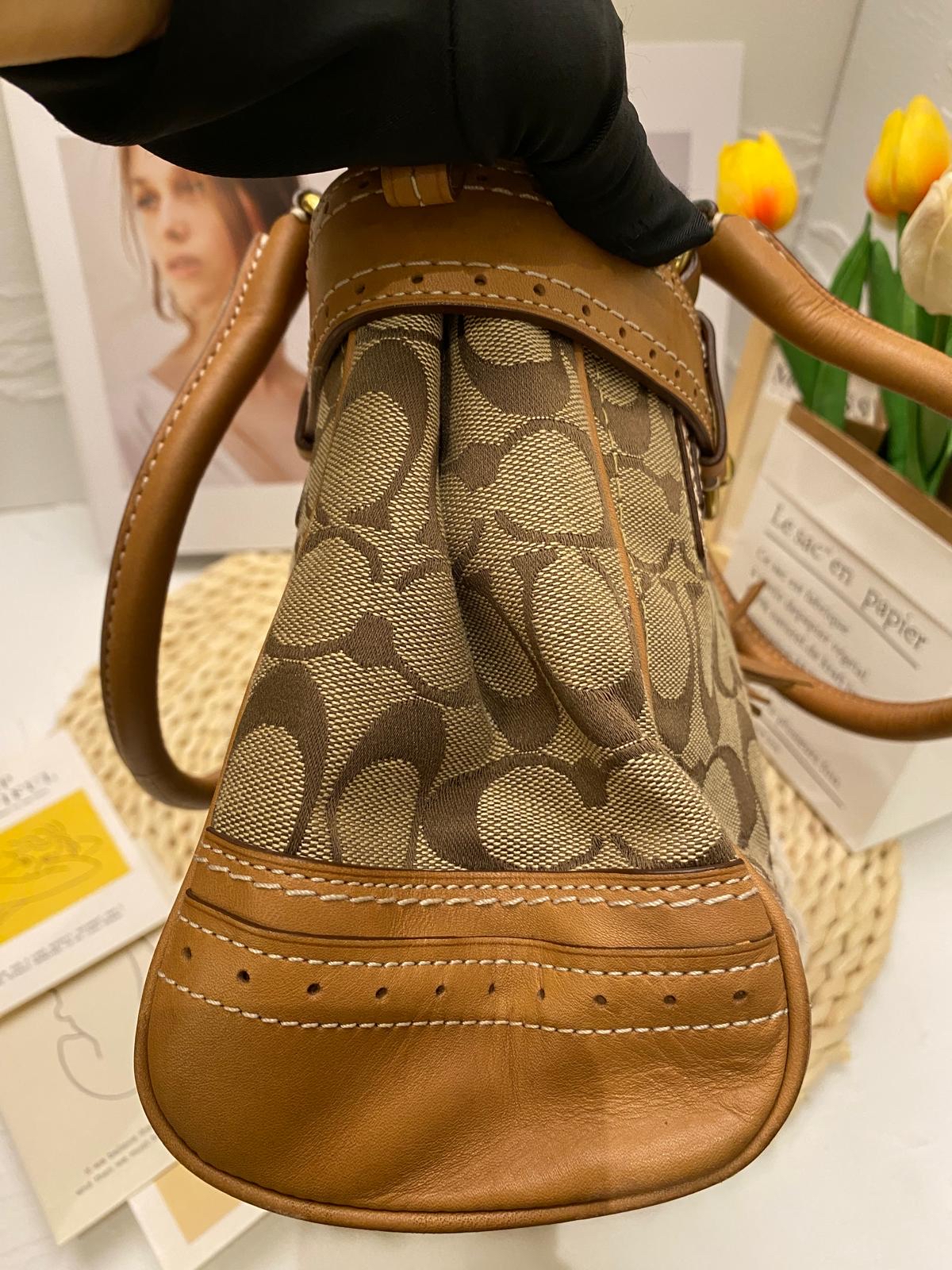 Coach Hamptons Signature Canvas Horsebit Tassel Handbag