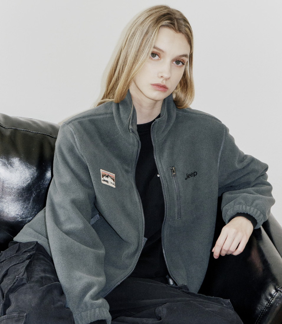 男女同款｜韓國 JEEP 小Logo 抓絨 拉鍊外套 6色任選｜2WAY Mountain 1941 Liner Fleece Zip-Up