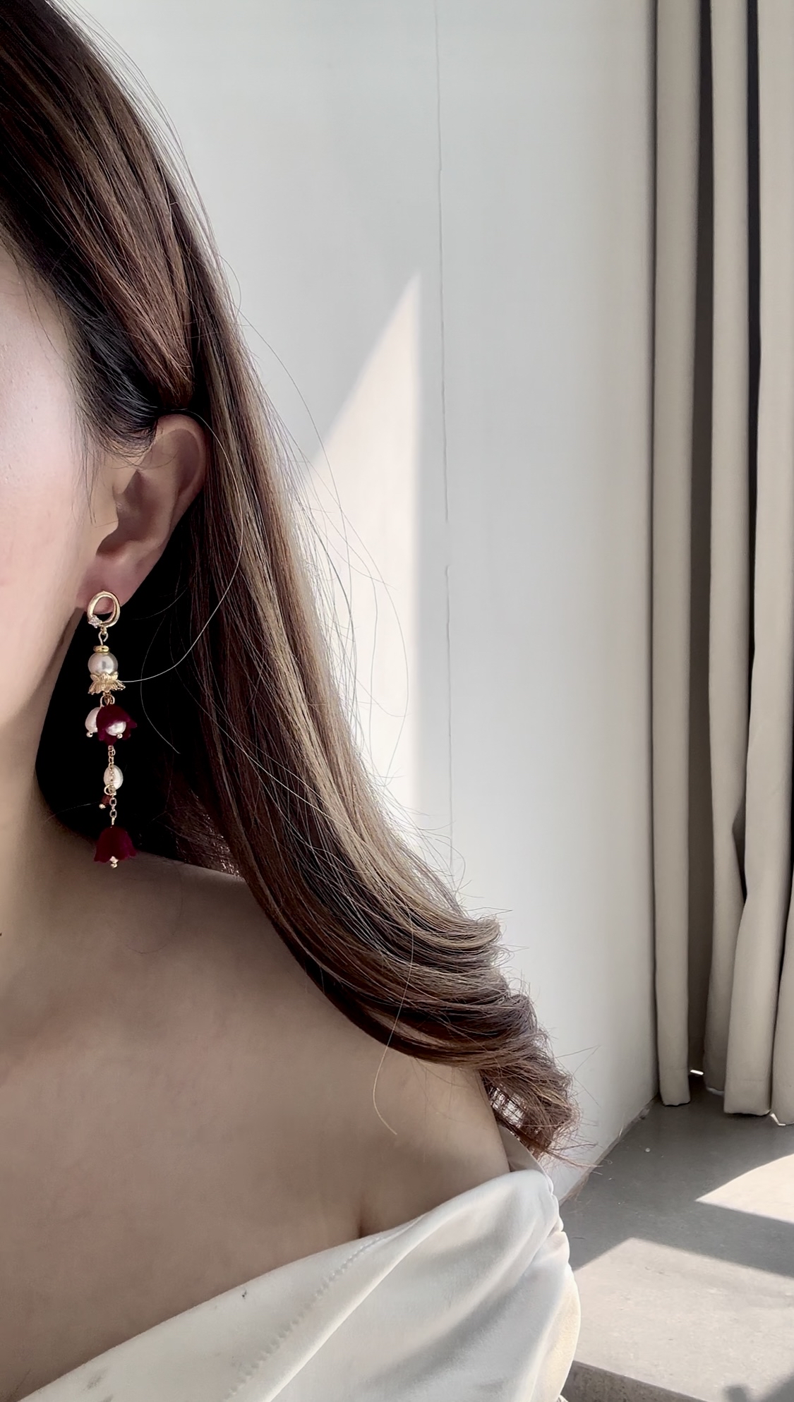 玫瑰花串耳環🌹