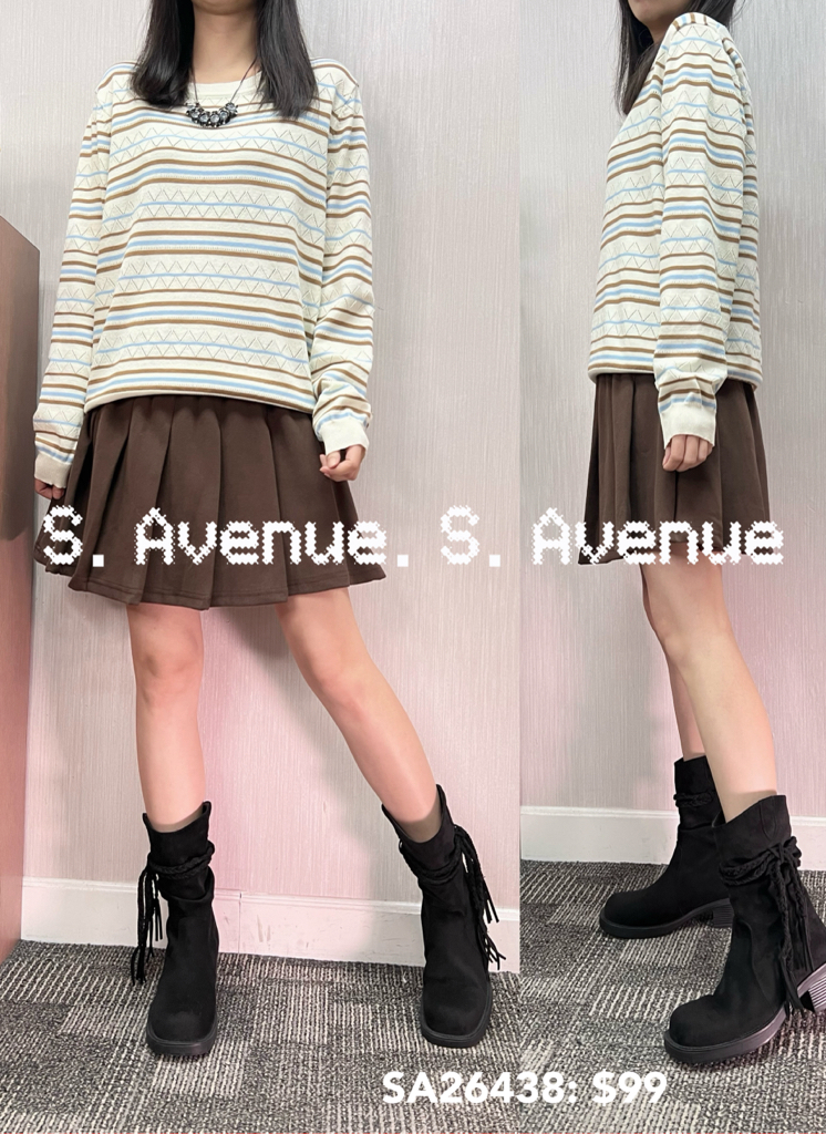 SA26438: 長袖彩間線top