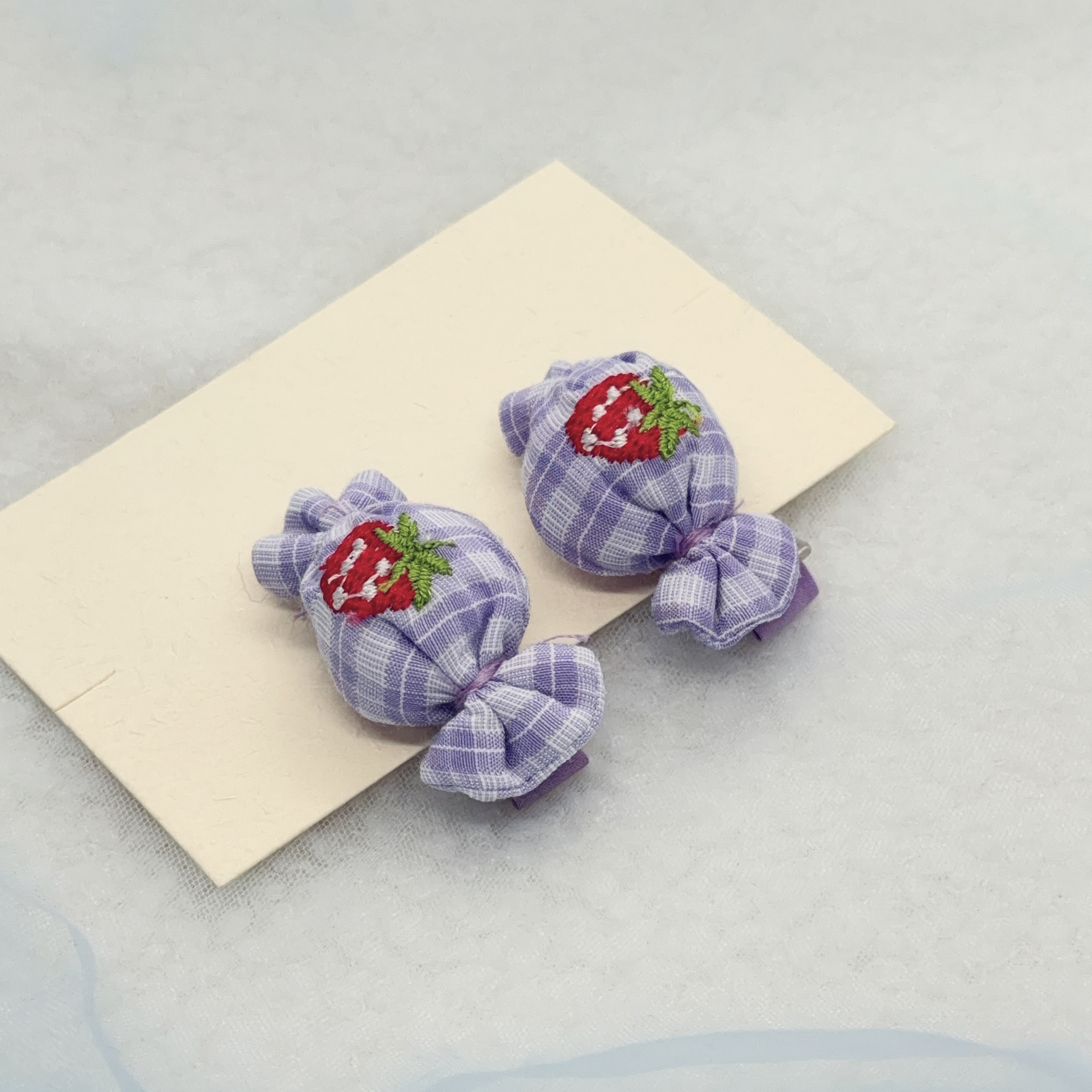 糖果Strawberry 粉紫鴨咀夾(全包邊)