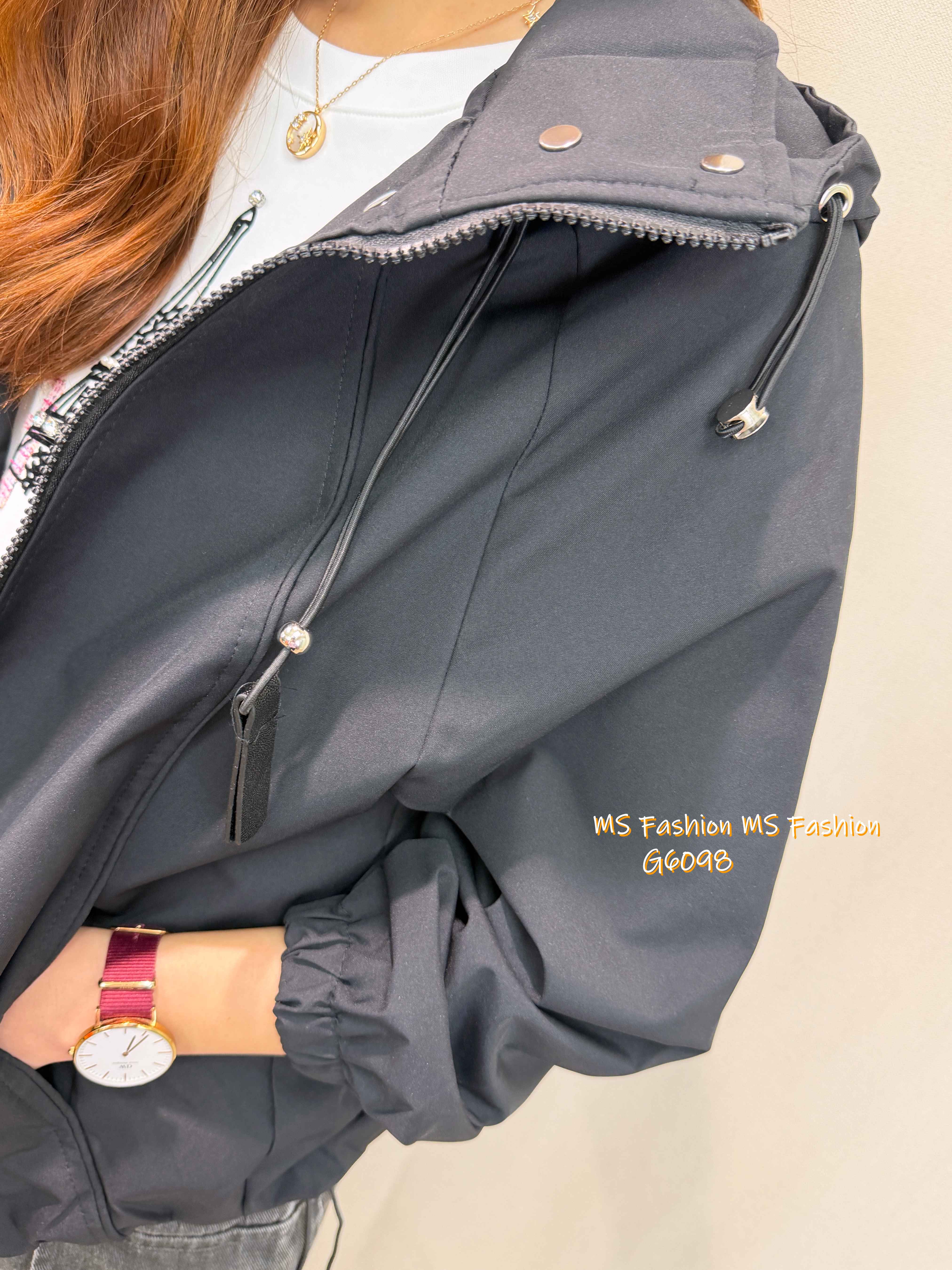 G6098 韓國🇰🇷靚色有帽風褸