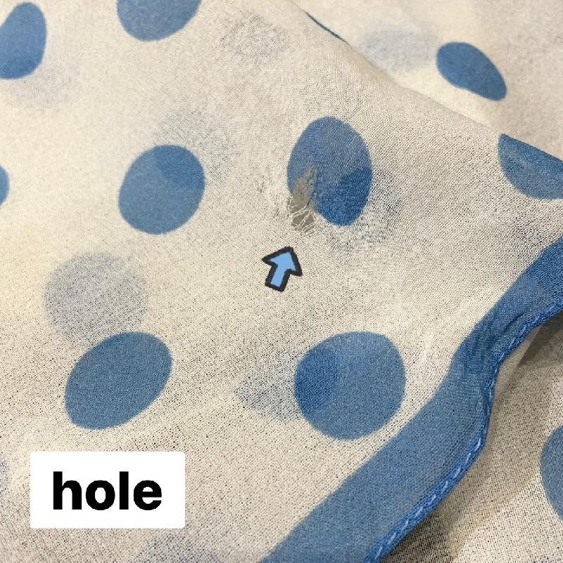 Vintage C.a. 1960s Baby Blue Polka Dot x White Long Neck/Head Scarf from Germany(NA0801)