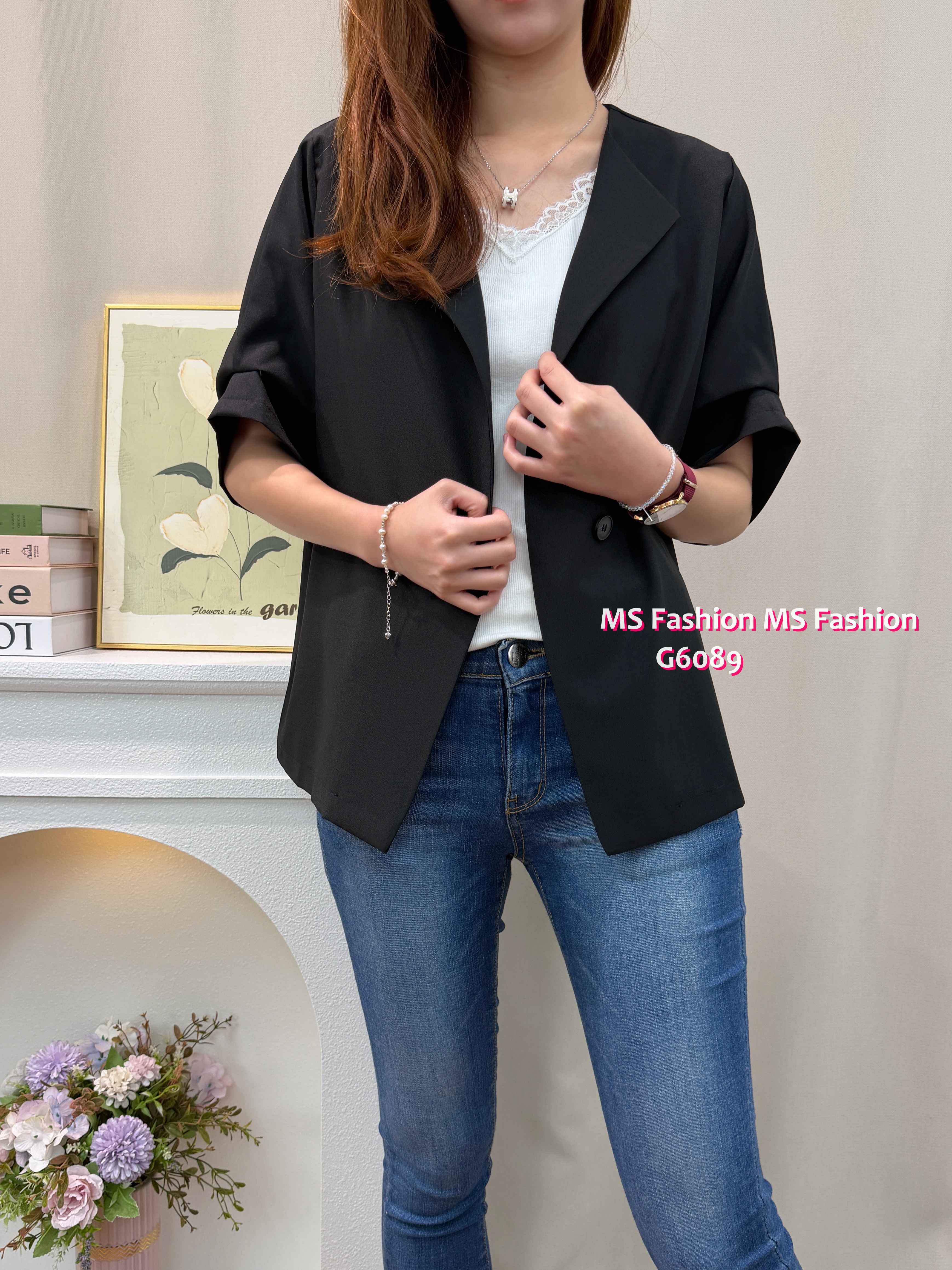 G6189 韓國🇰🇷單鈕短袖薄外套