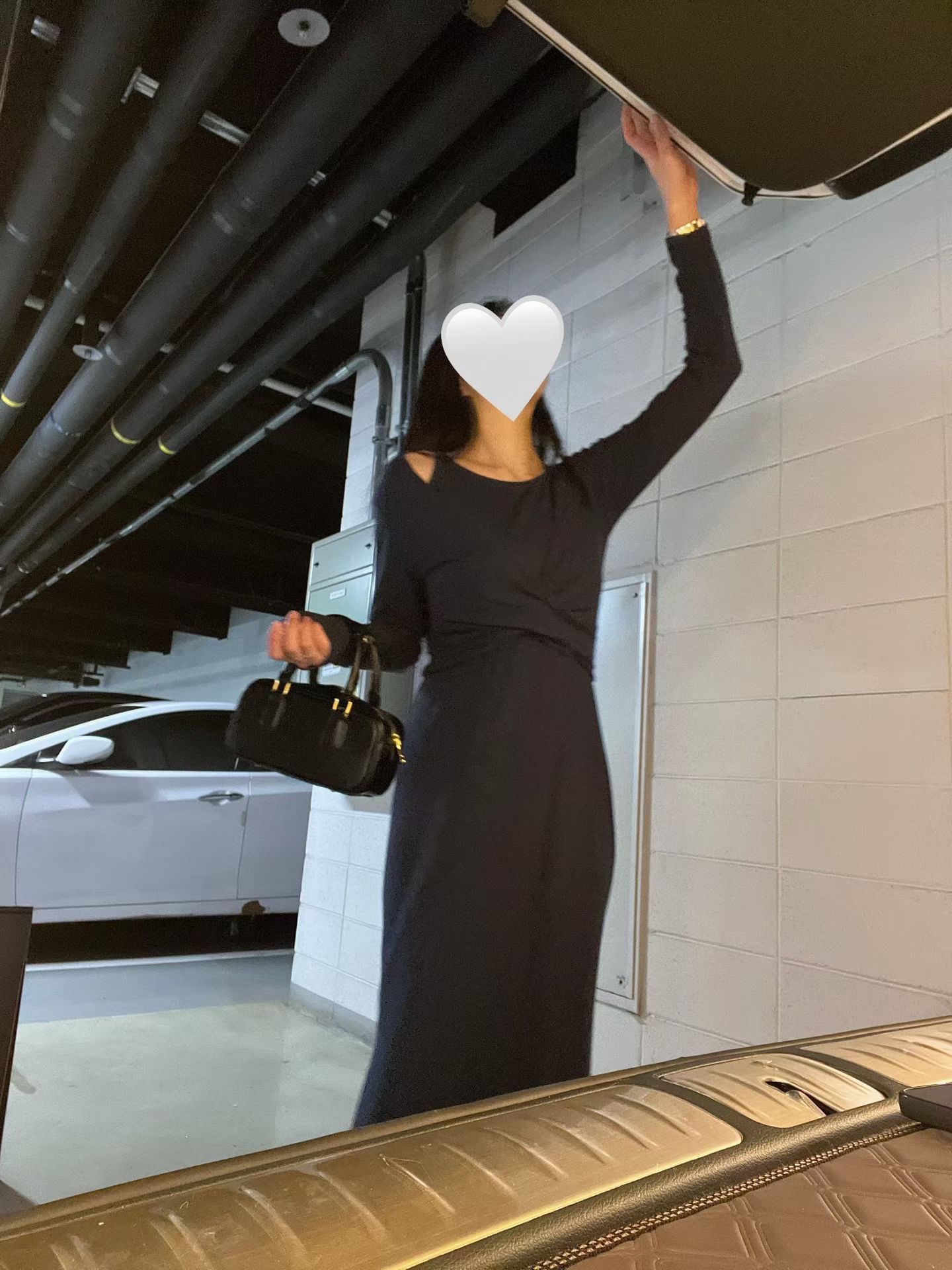 Feminine stretchy long dress SET