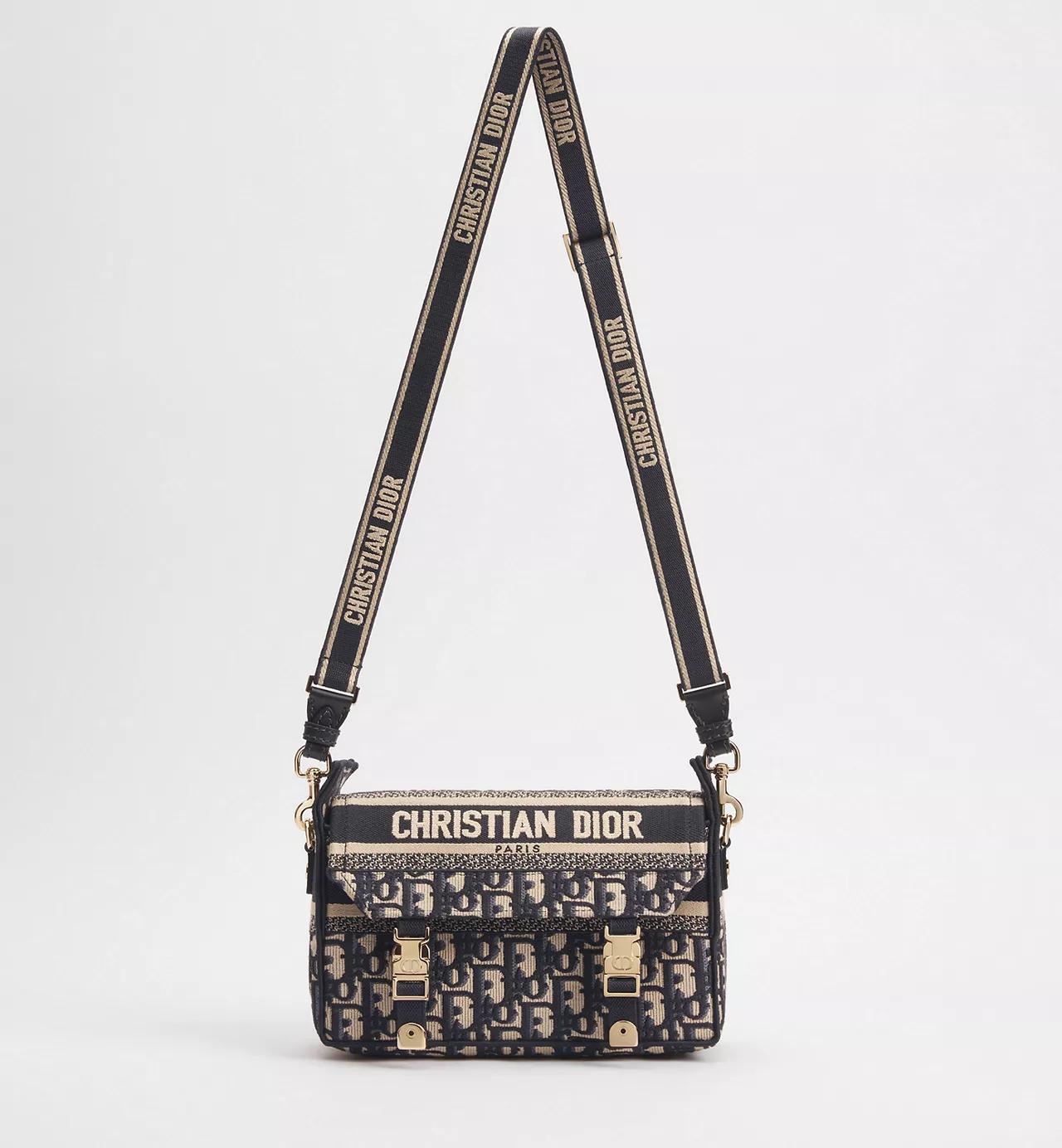 Dior 小碼 Diorcamp 手袋藍色 Dior Oblique 刺繡 100%Authentic, 99%New ✅Dust bag