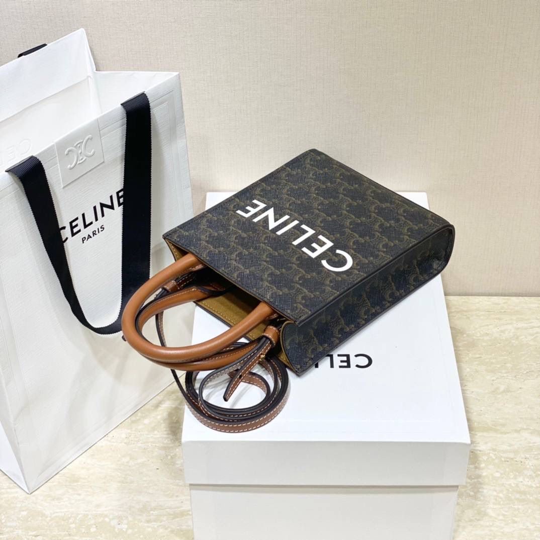 🔥大货实拍图 𝗖𝗘𝗟𝗜𝗡𝗘 ♥ 𝗧𝗥𝗜𝗢𝗠𝗣𝗛𝗘 𝗖𝗔𝗕𝗔𝗦 𝗧𝗢𝗧𝗘 今年新出的白老花真的击中我💘这是什么温柔美貌的配色啊啊啊！老花也可以满满的清新春夏感🏝 型号：194372 尺寸：17*21*4cm