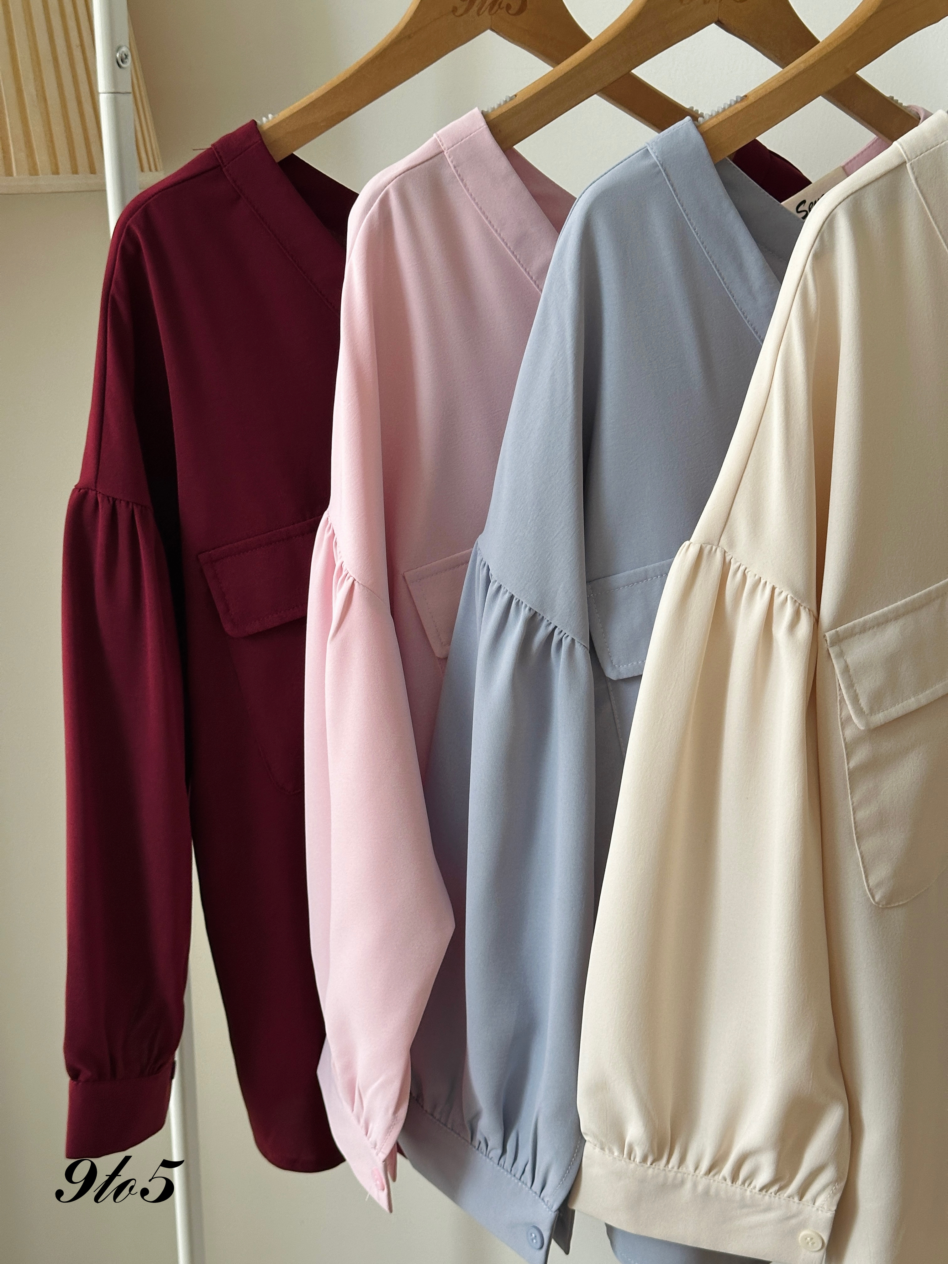 T3908 Long Sleeve V Neck Shirt - 4 Colors