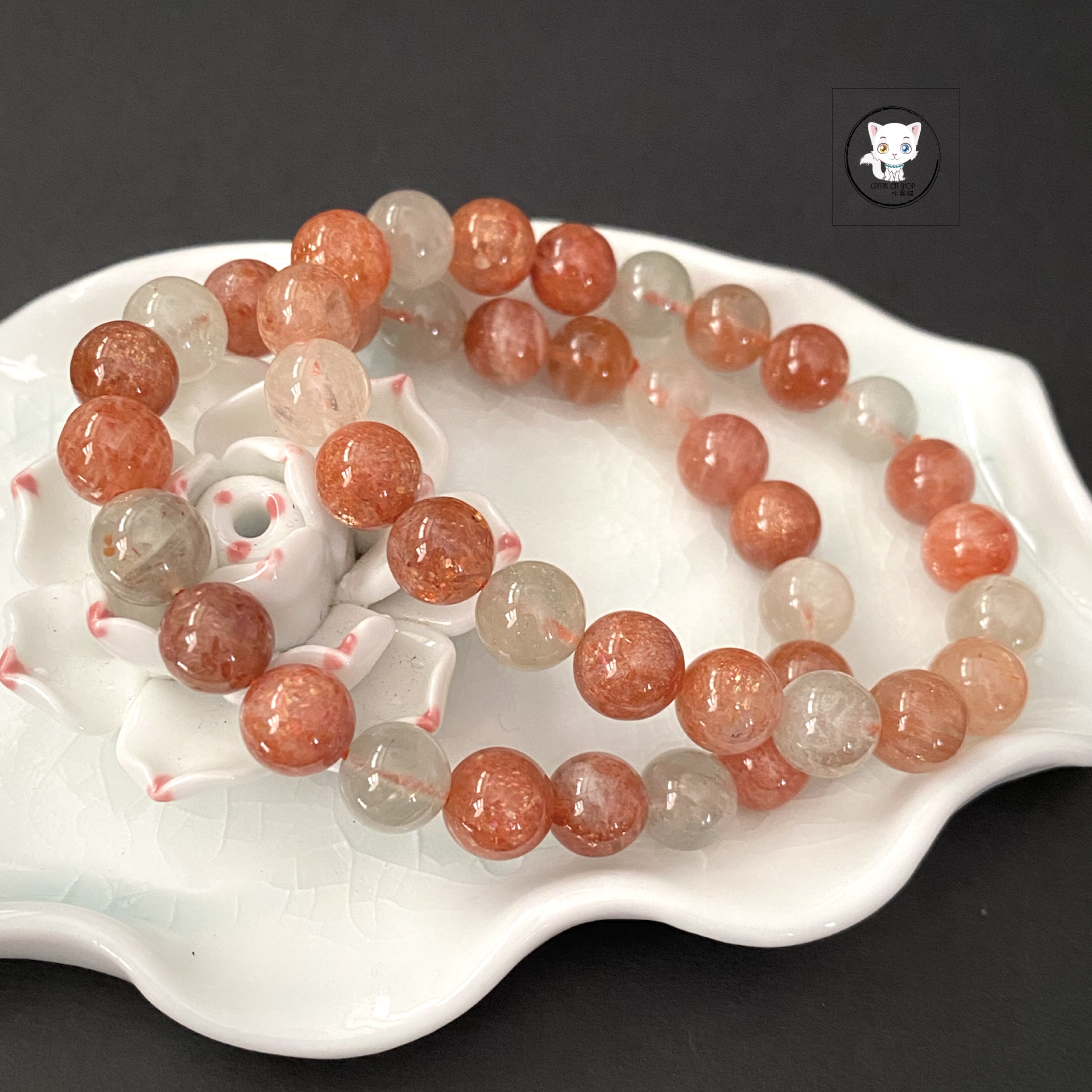 天然阿魯沙金太陽石手鏈 9mm