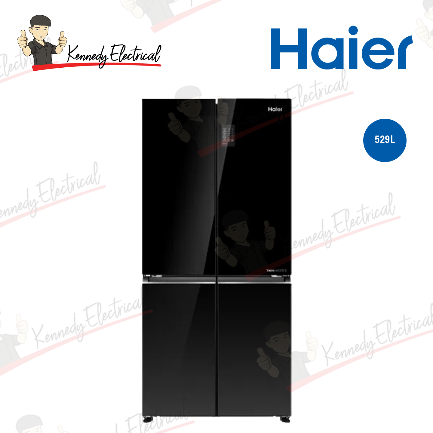 Haier 585L Multi-Door Inverter Glass Fridge Black (HRF-IG585EM)