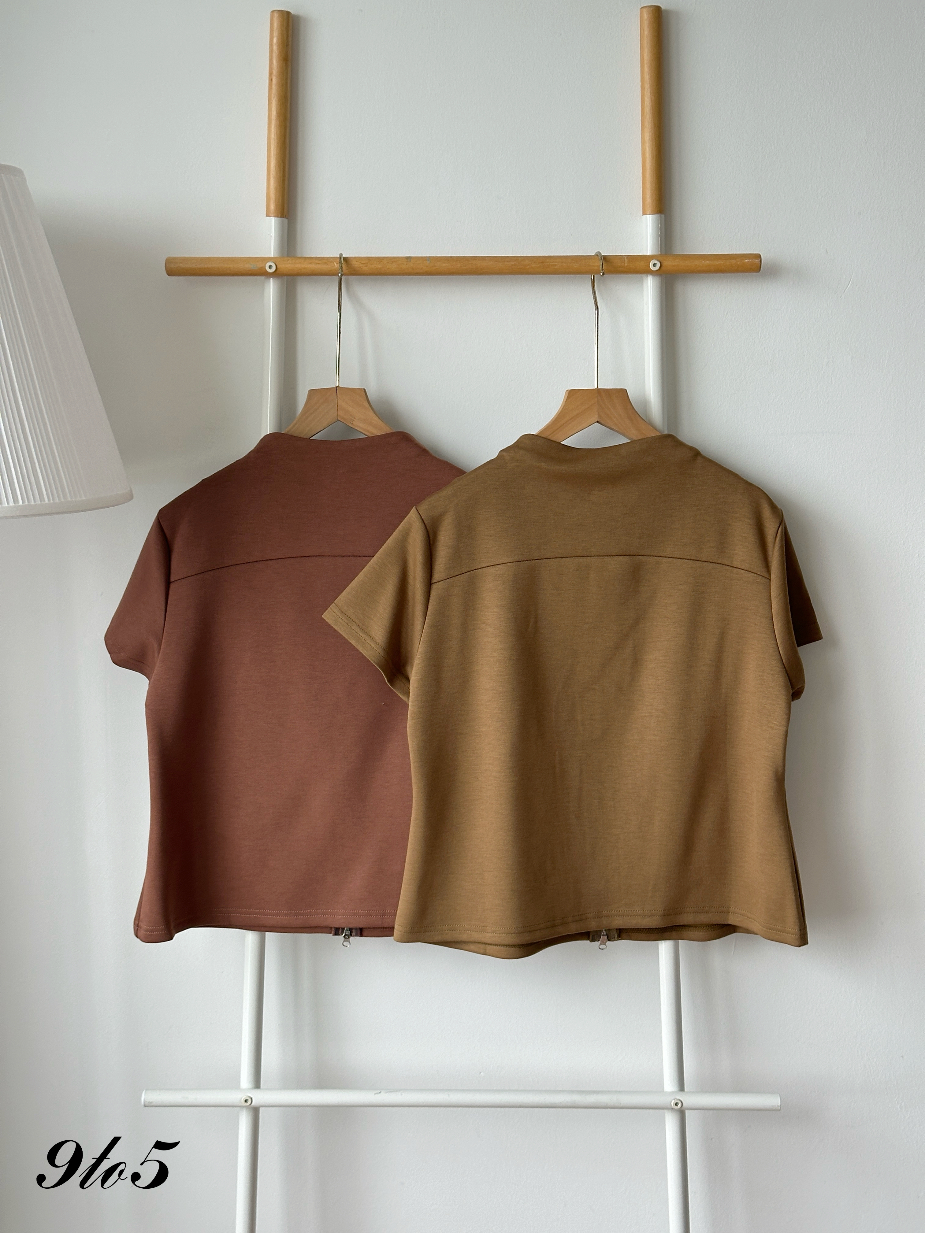 T4372 Mock Neck Zipped Up Top - 3 Colors