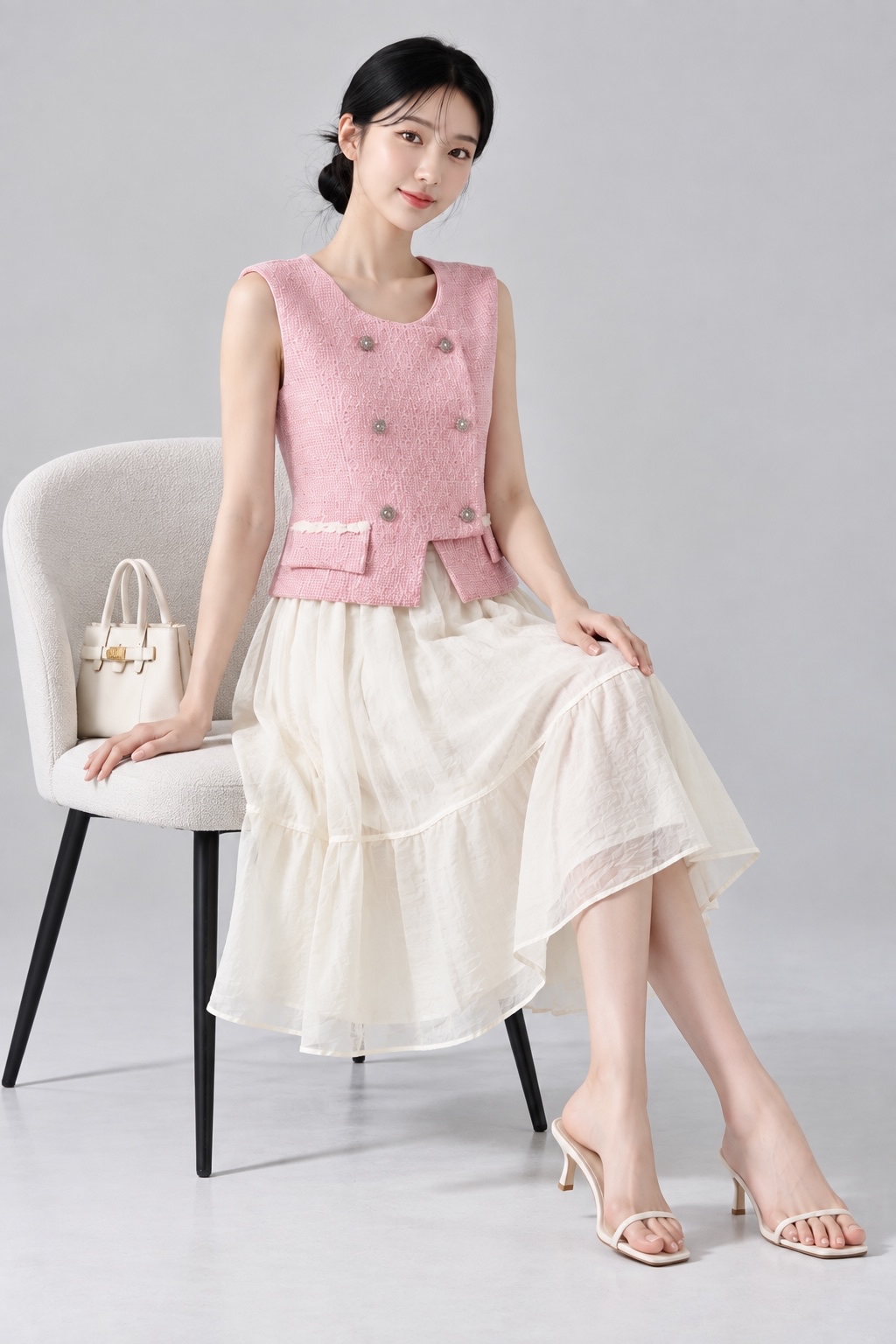 982 Tiered Flare Midi Skirt