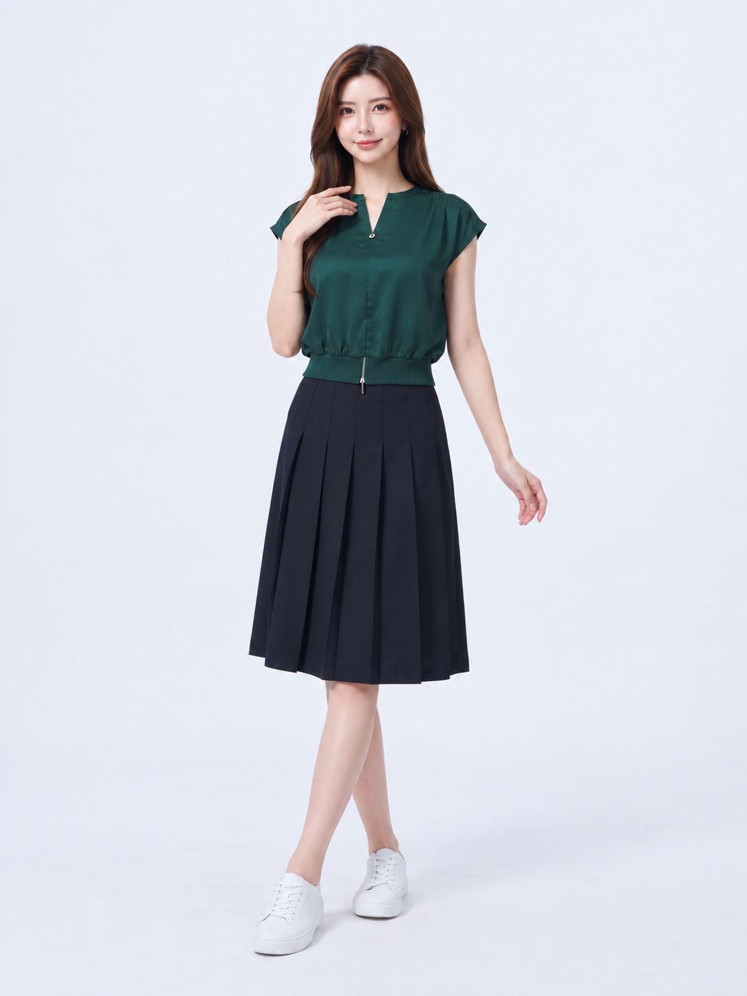 2159BB Emerald Soft Hem Blouse