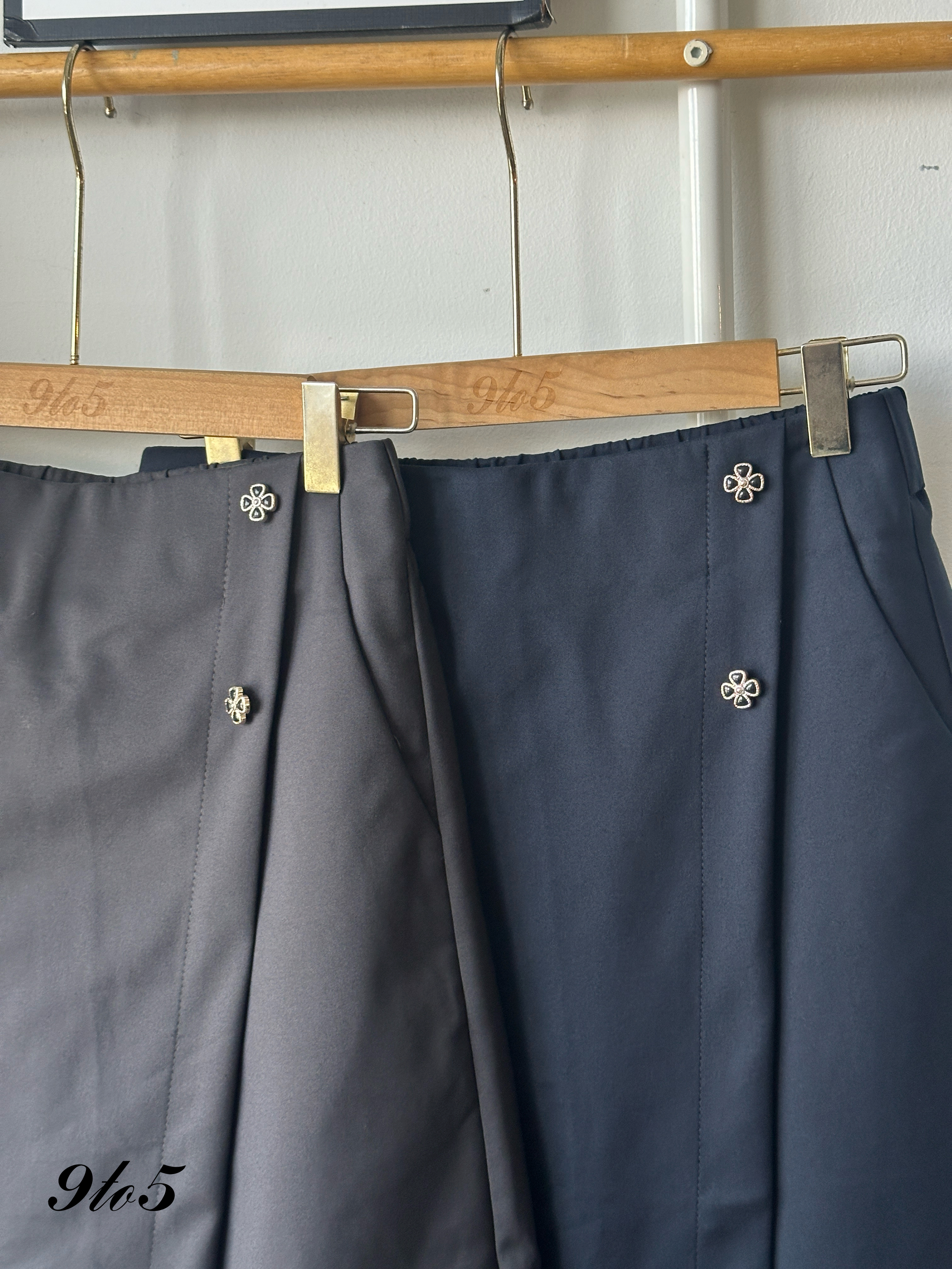 S1883 A Line Skort - Dark Blue & Dark Grey