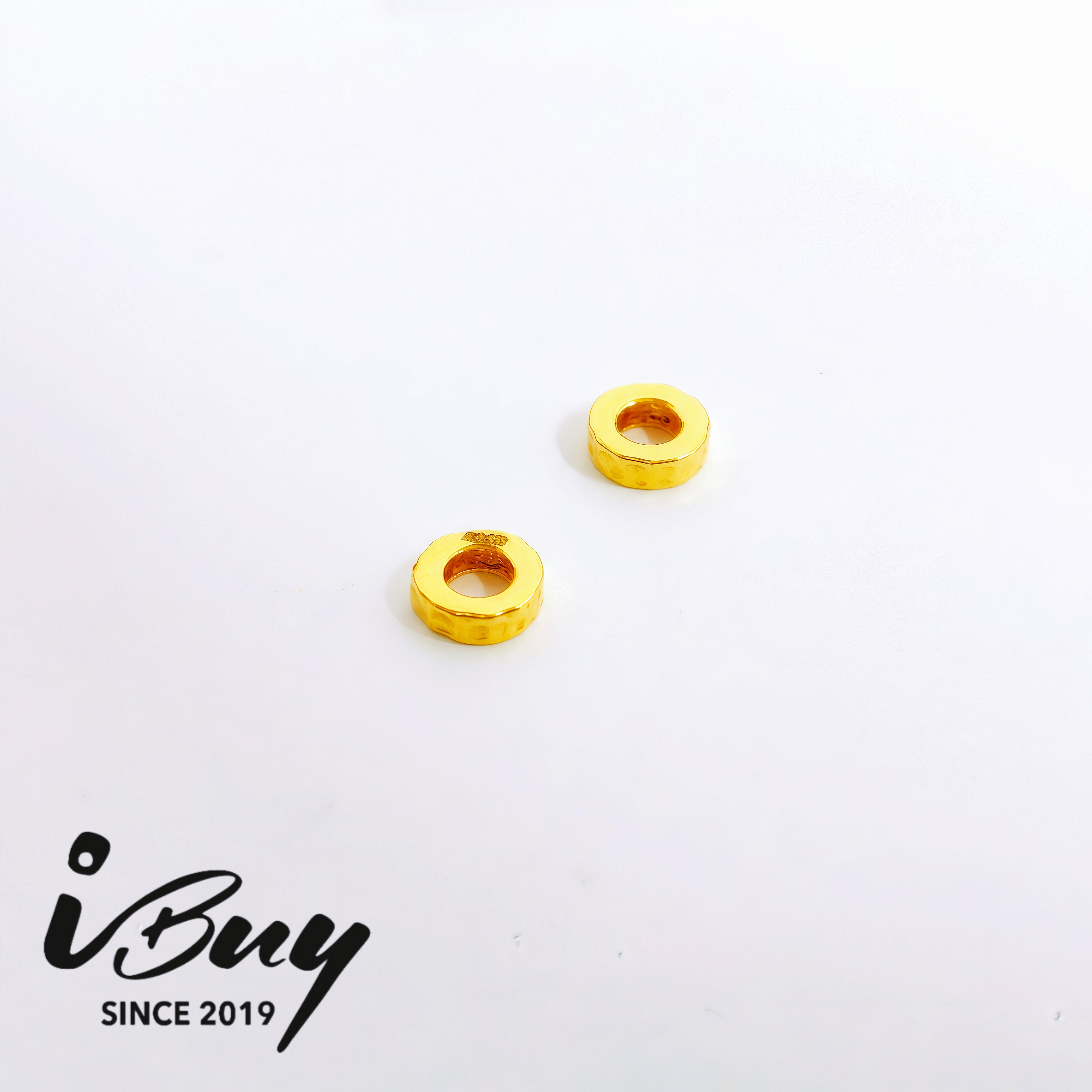 999 GOLD VERTICAL TEXTURE SPACER BEAD 999 金 锤纹隔片
