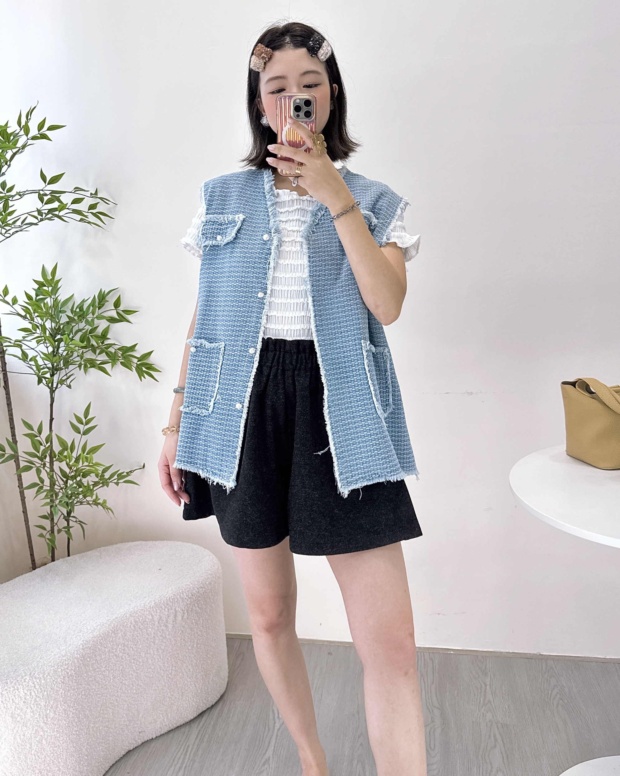 織紋soso牛仔背心外套 2色