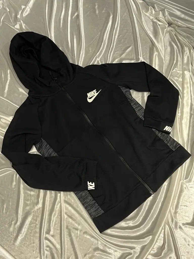 Black Vintage NikeAV15 flc FZ Hood j73 jacket #2677