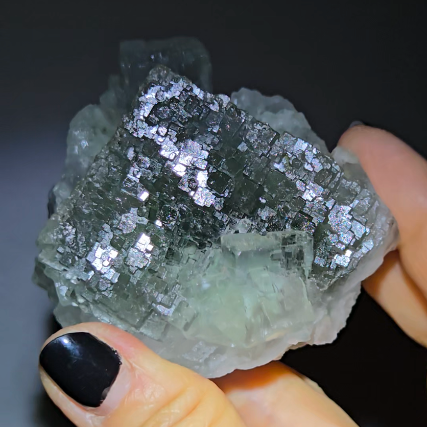 QR code cubic fluorite from Xianghualing - FL333