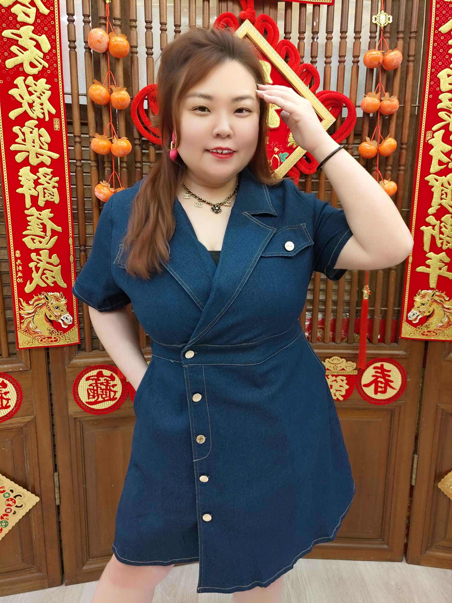 MFA03 TW#5680 复古港风牛仔连衣裙