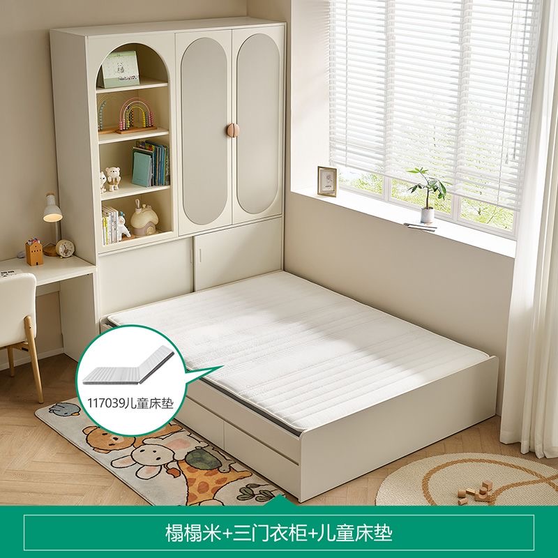 無床頭榻榻米一體兒童床 衣櫃床褥儲物收納櫃 次睡房傢俬 bed