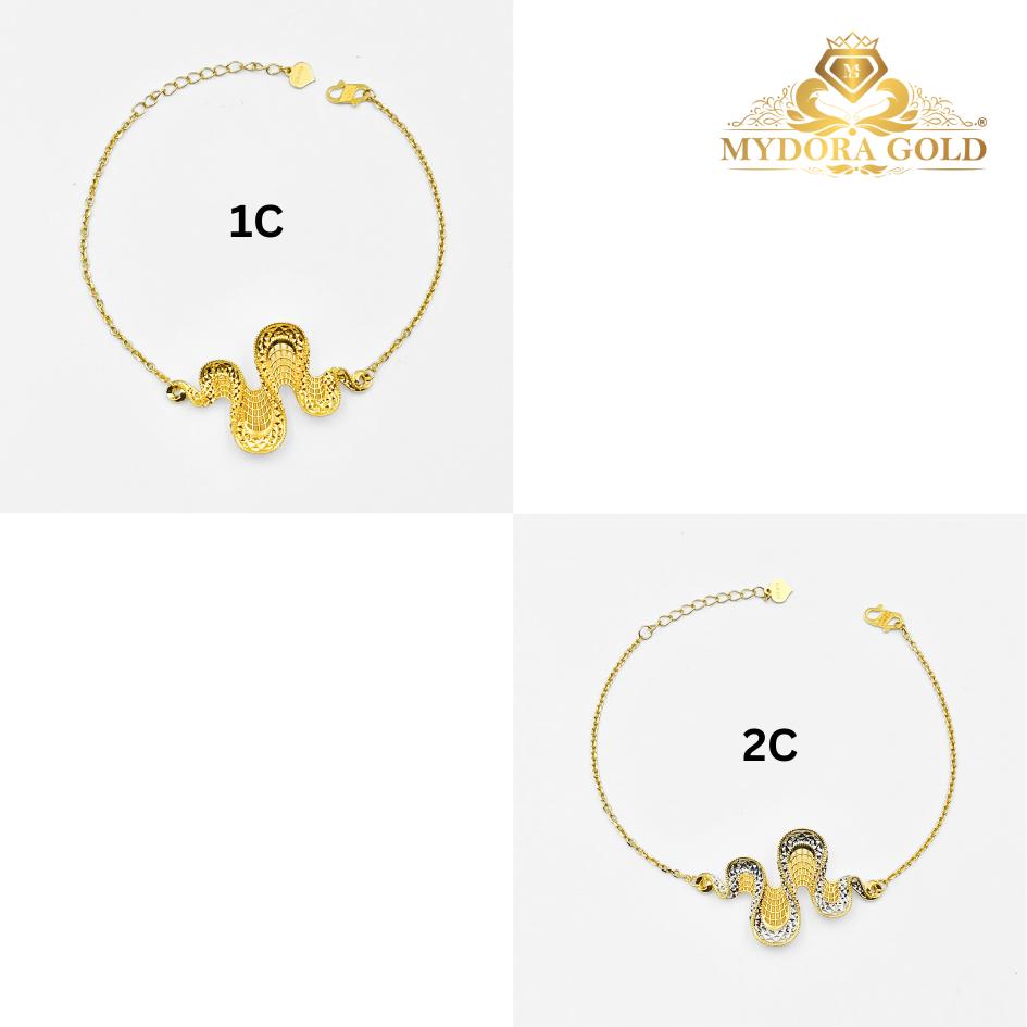 MYDORA Rantai Tangan Ombak Cinta Jaring EMAS 916/22k