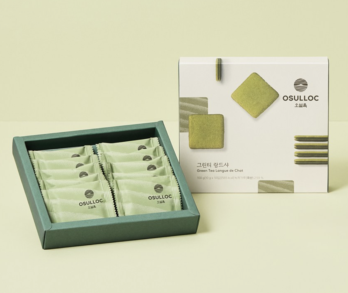 韓國 OSULLOC 特濃綠茶法式脆餅 100g/盒｜Green Tea Langue de Chat