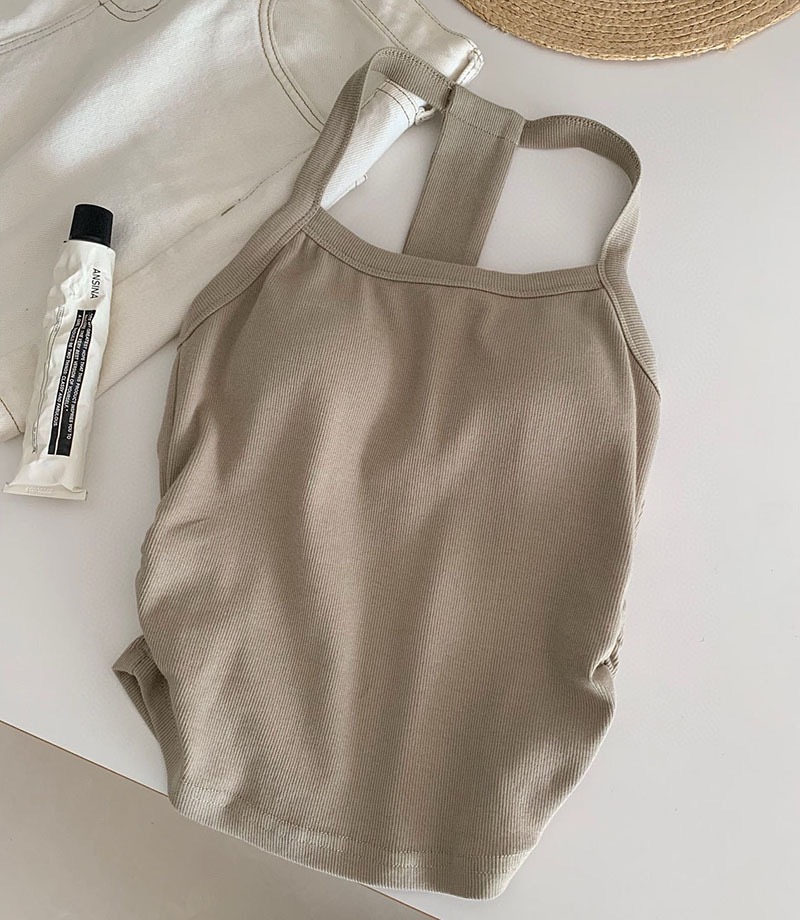 Halterneck Padded Tank Top挂脖自带胸垫小背心 ( 4 colour)
