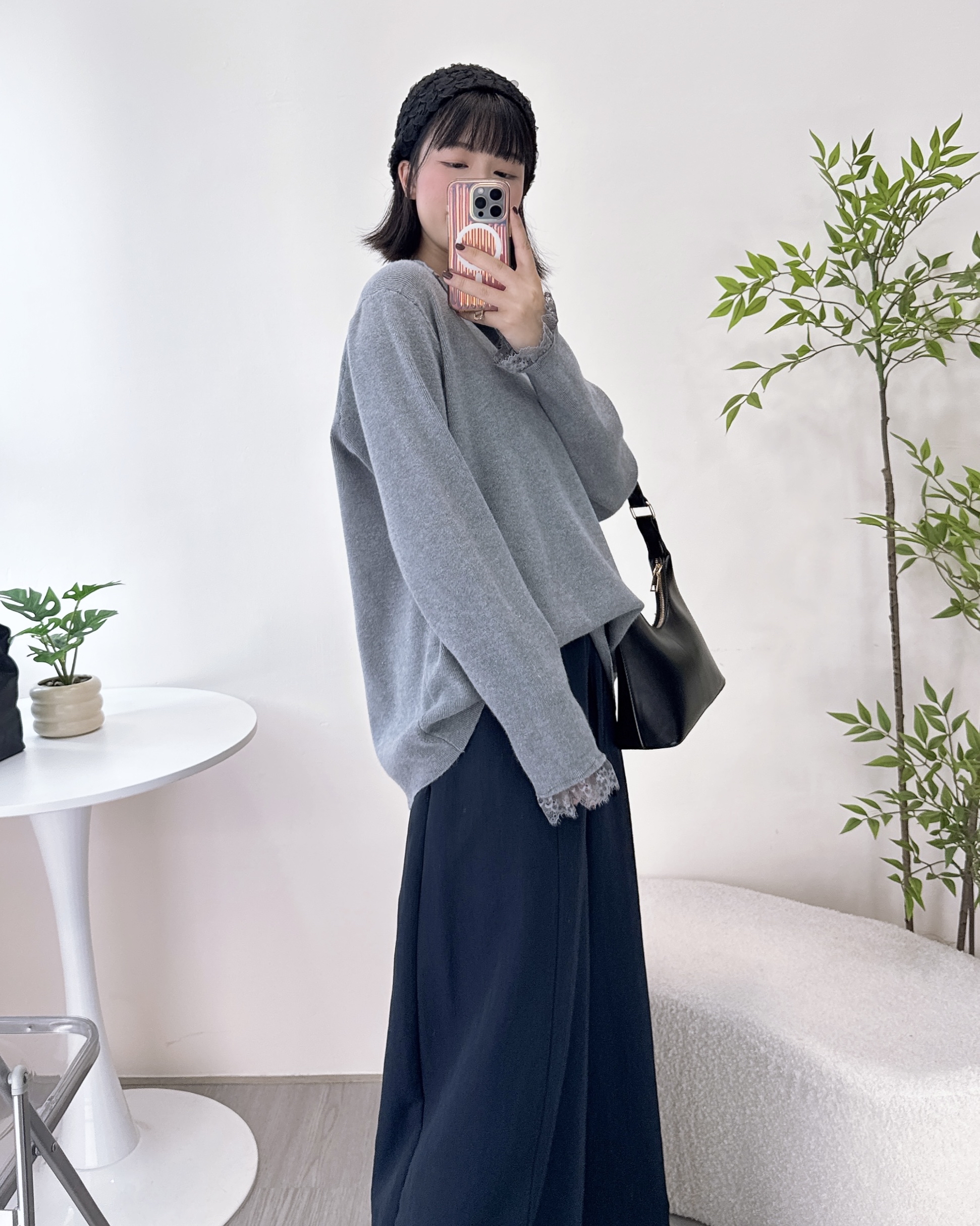 拼蕾絲極柔軟棉花糖針織 2色