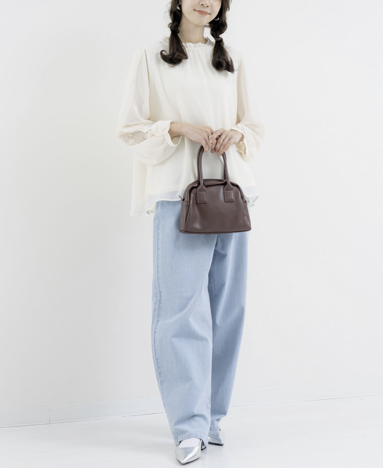 袖花紋蕾絲開衩襯衫 - 2026 流行穿搭  蕾絲襯衫 春夏時尚穿搭 柔軟舒適 成人休閒 日常穿搭 易於配搭 日本直送   #JP-I-260013