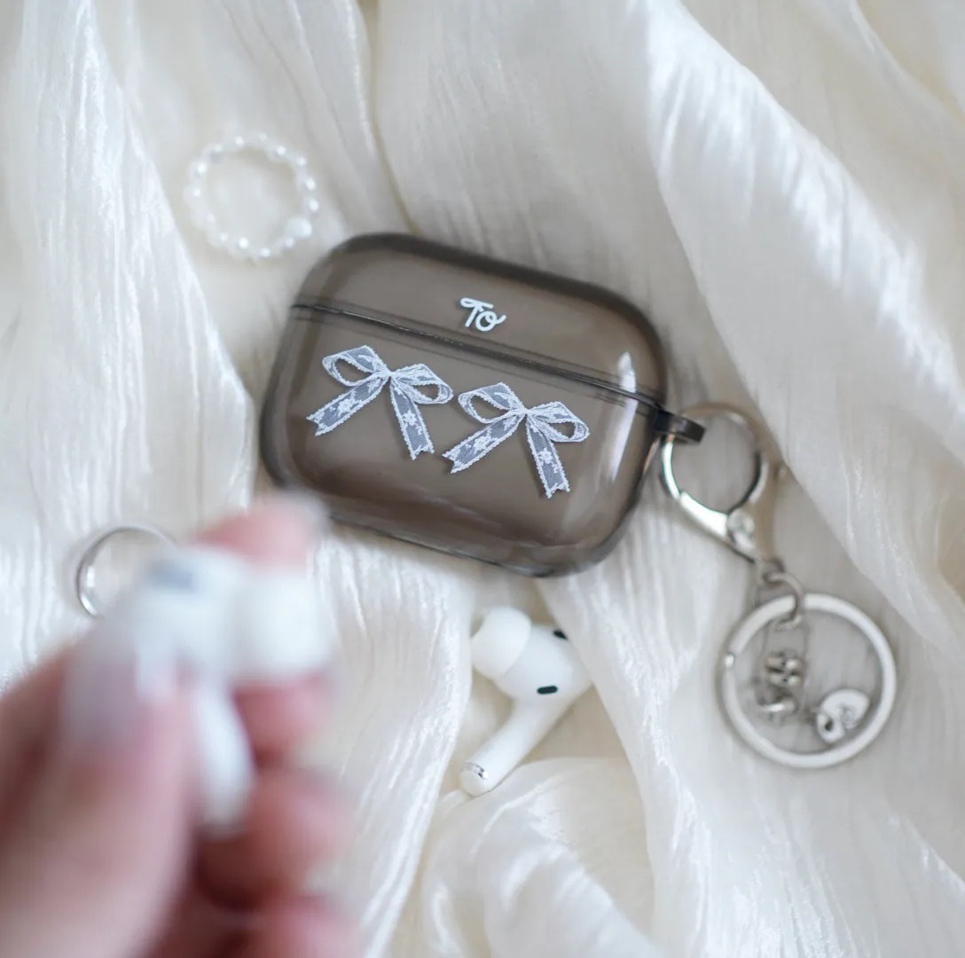 【Black x White Lace Ribbon】透黑AirPods Case