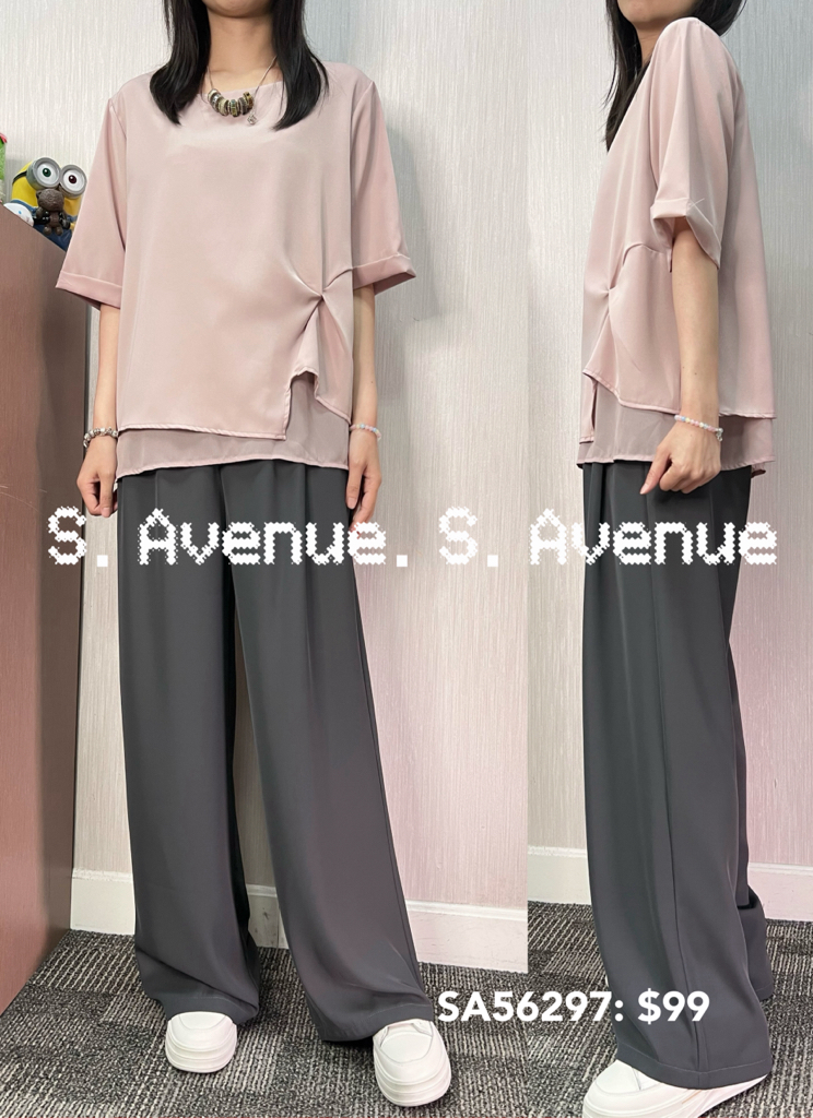 SA56297: 短袖打結雪紡top