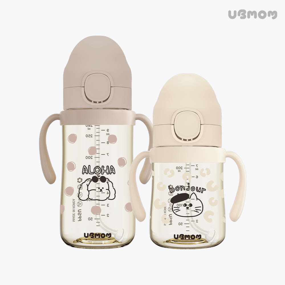 UBMOM 萌遊世界系列PPSU吸管杯 (200ml) -原裝配彈蓋帶重力球及直飲管