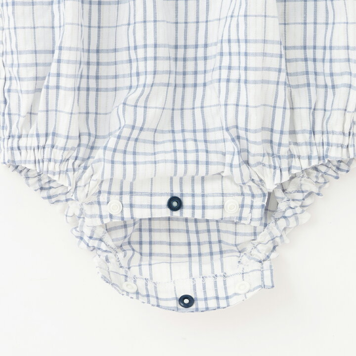 🇯🇵預訂 日本直送🇯🇵Petit Main兩色荷葉邊格紋短袖包屁衣