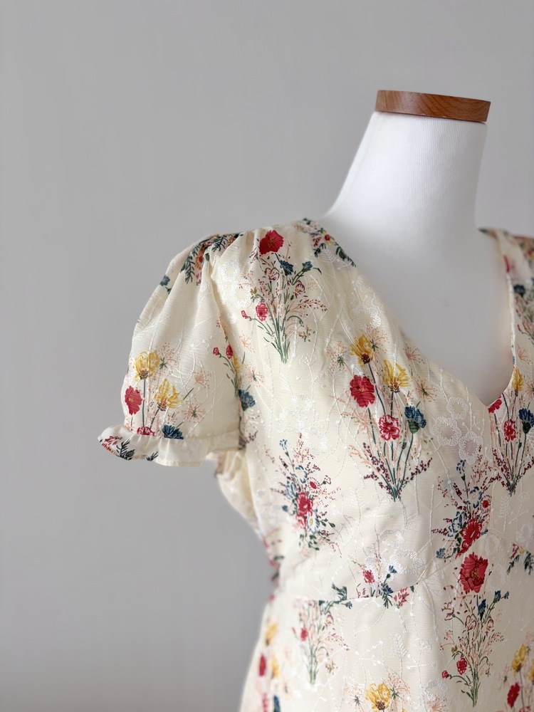 Premium Embroidered Floral Dress