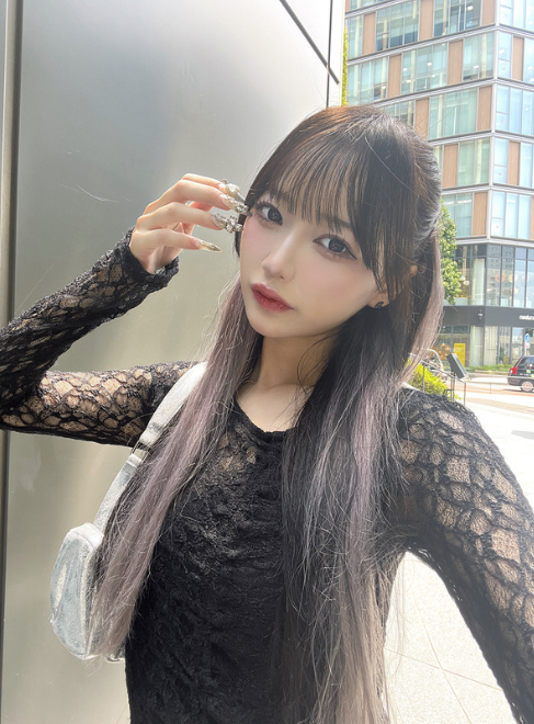 不對稱蕾絲上衣 [gn518]