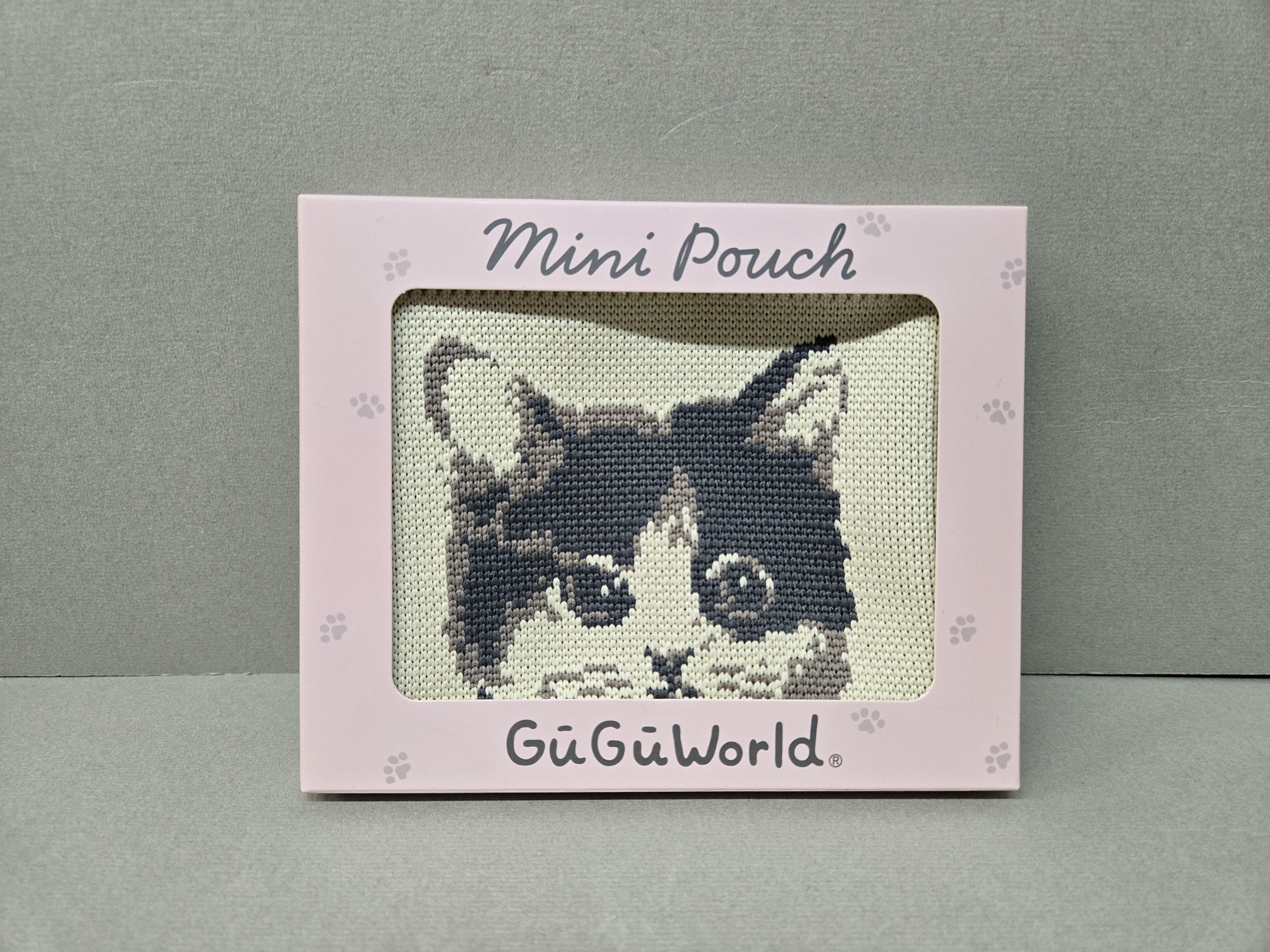 米色針織貓咪细pouch