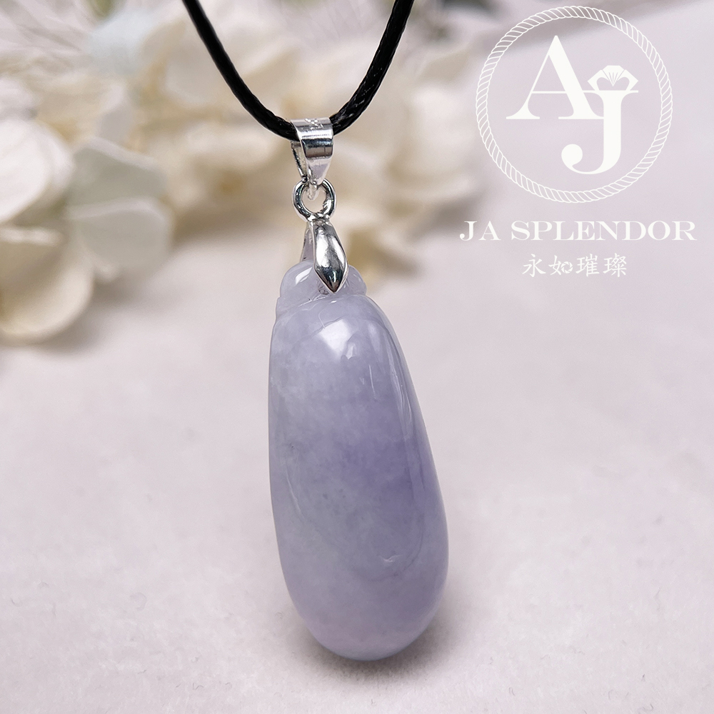 JN-1631 天然翡翠A玉 冰糯濃紫玉福瓜（萬壽果）吊墜