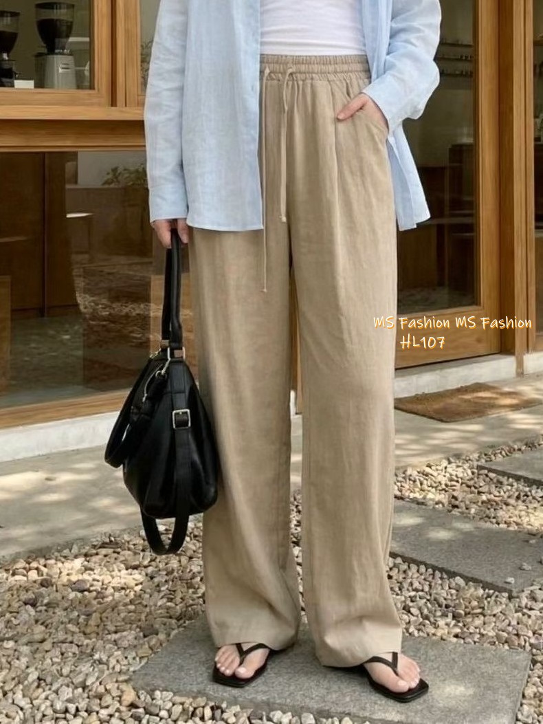HL107 韓國🌼Howluk棉麻闊筒褲