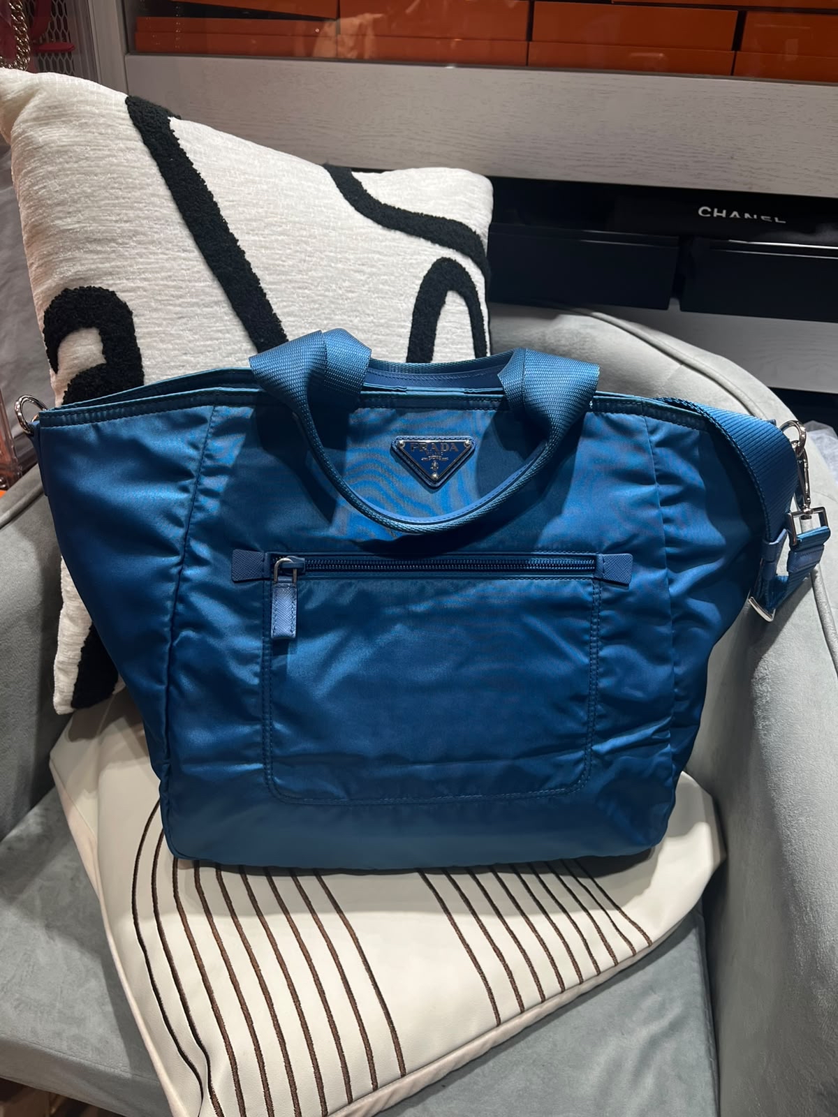 Prada Nylon 2Way Bag Blue 100%Authentic, 98%New 