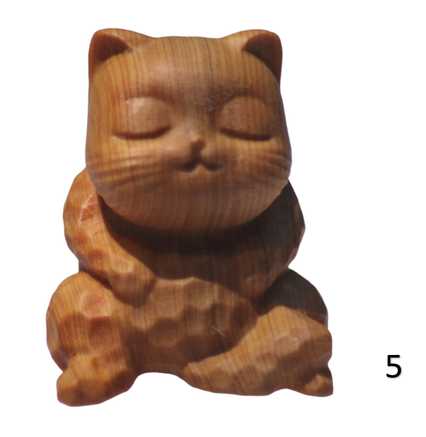 小貓 木雕擺設