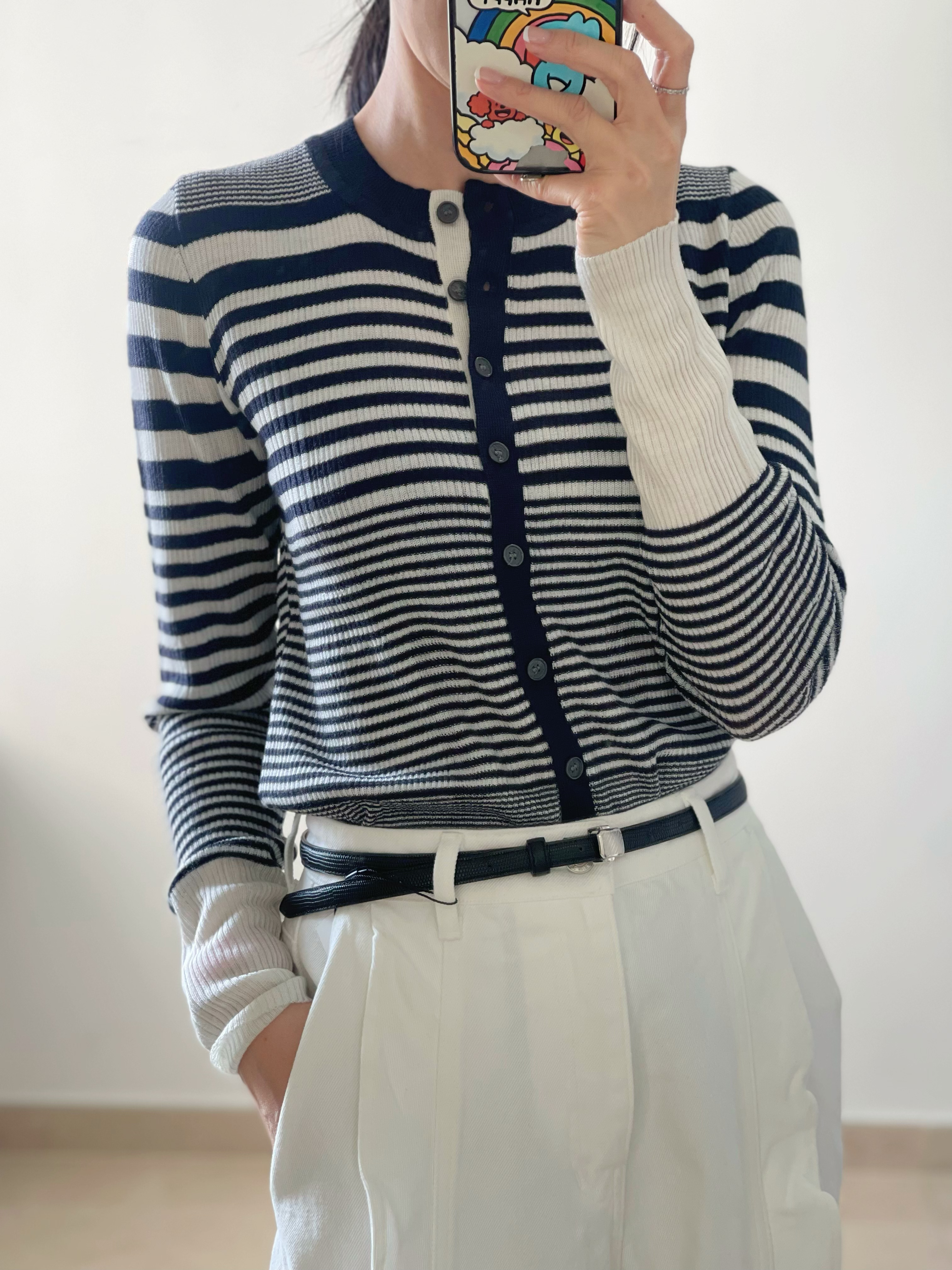 Elegant stripes ultra-light cardi